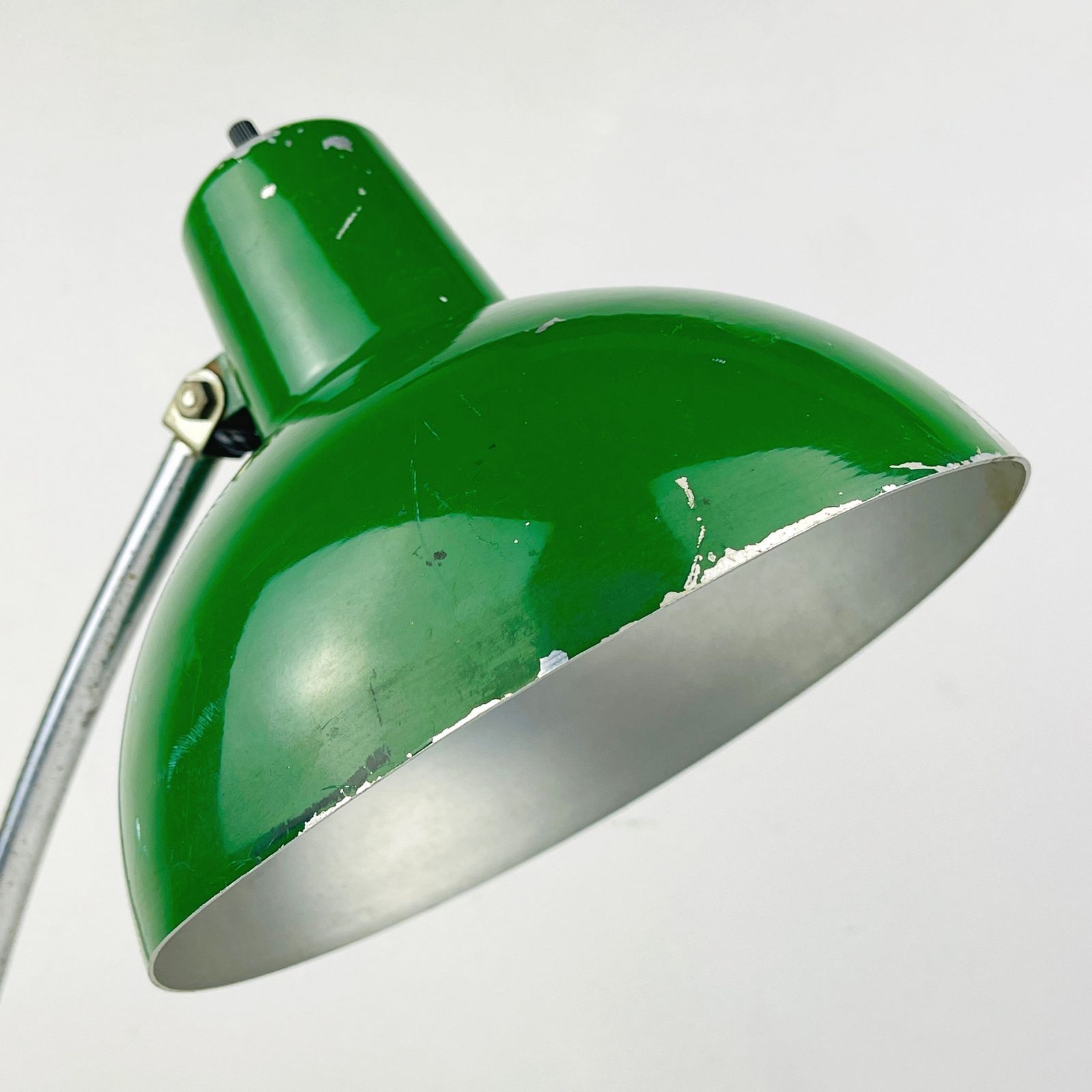 photo furniture Green Industrial Metal Desk Lamp A.Perazzone Torino Italy 1960s