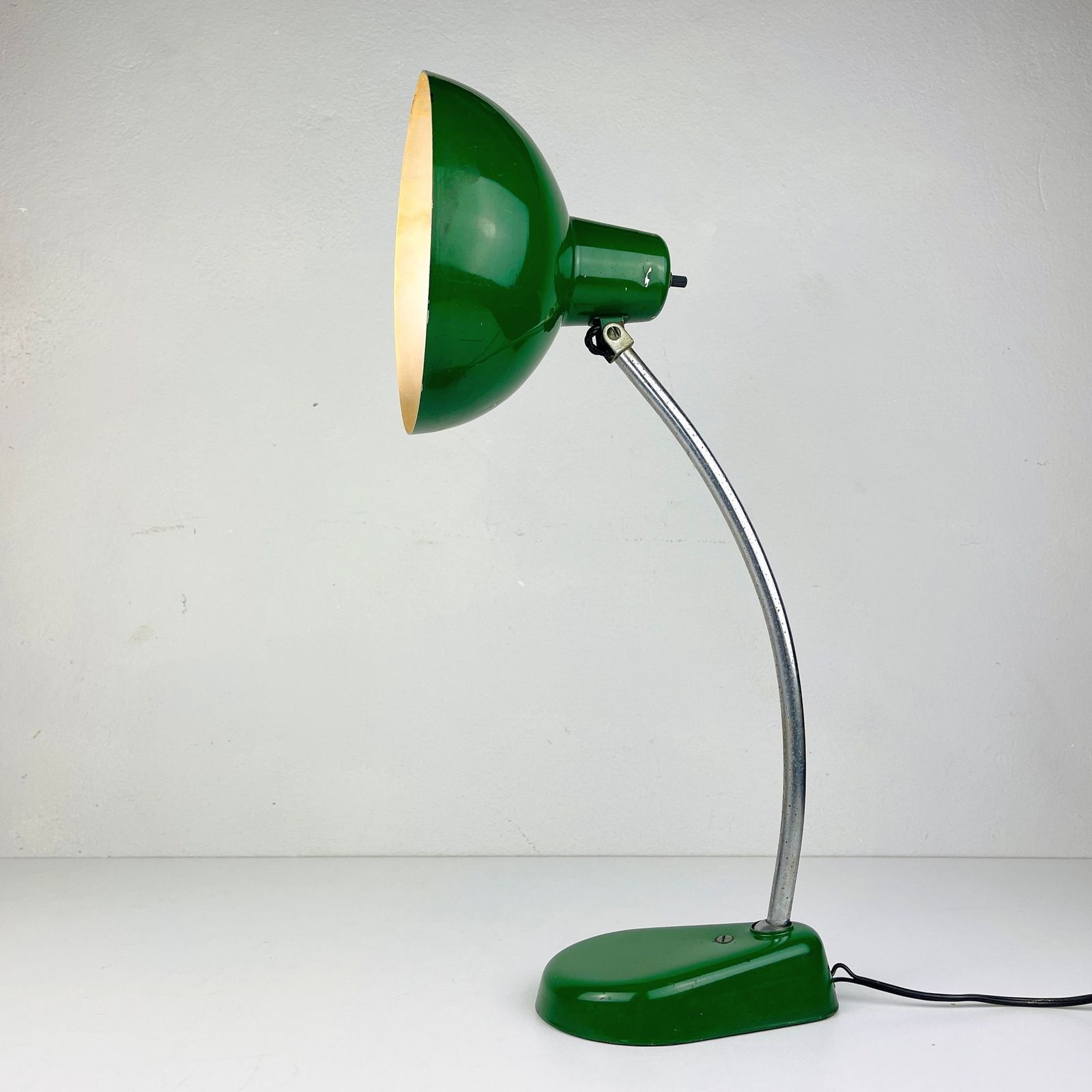 330.0 Green Industrial Metal Desk Lamp A.Perazzone Torino Italy 1960s photo