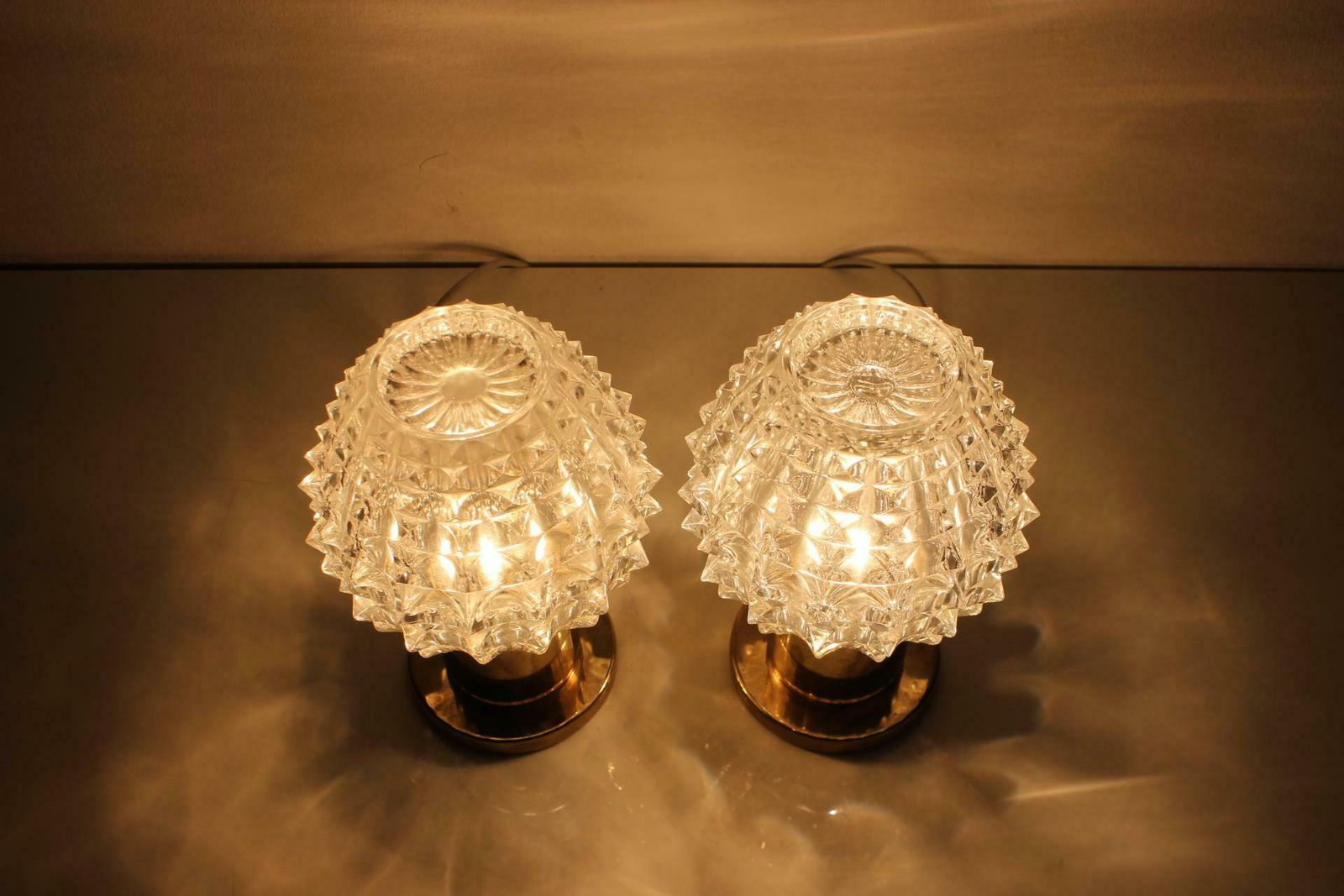 Pair Of Table Or Wall Lamps Preciosa Kamenický šenov 1960's photo vintage
