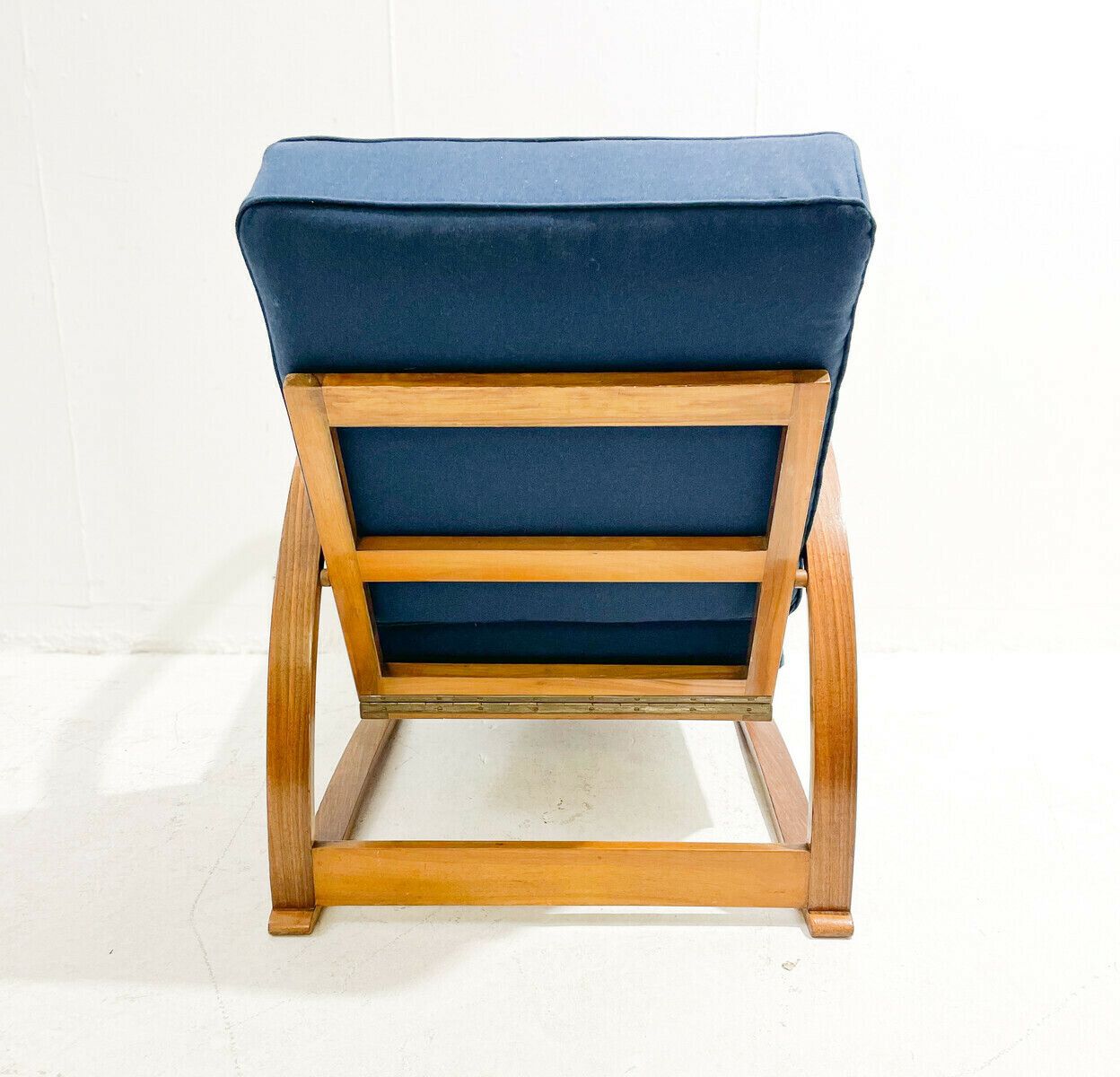 Mid Century Adjustable Blue Bentwood Armchair By Jindrich Halabala photo vinterior