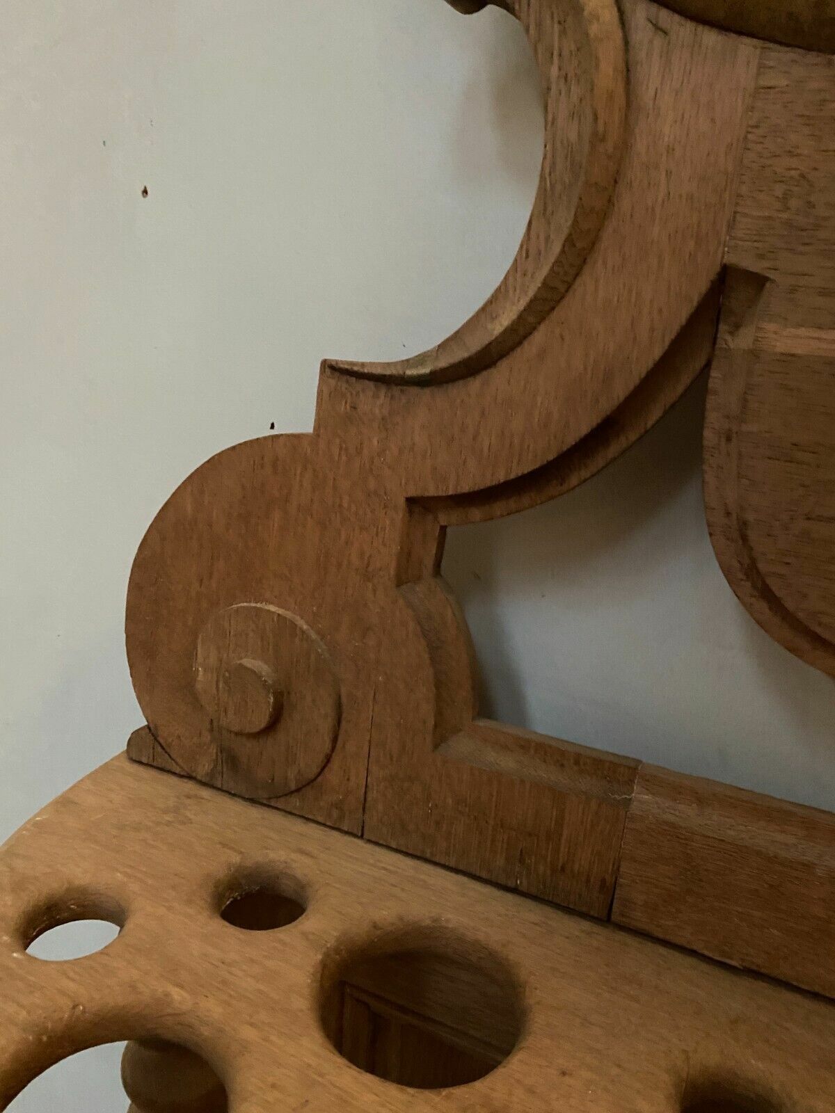 photo for sale 20th Century Carved Oak Coat Rack And Umbrella