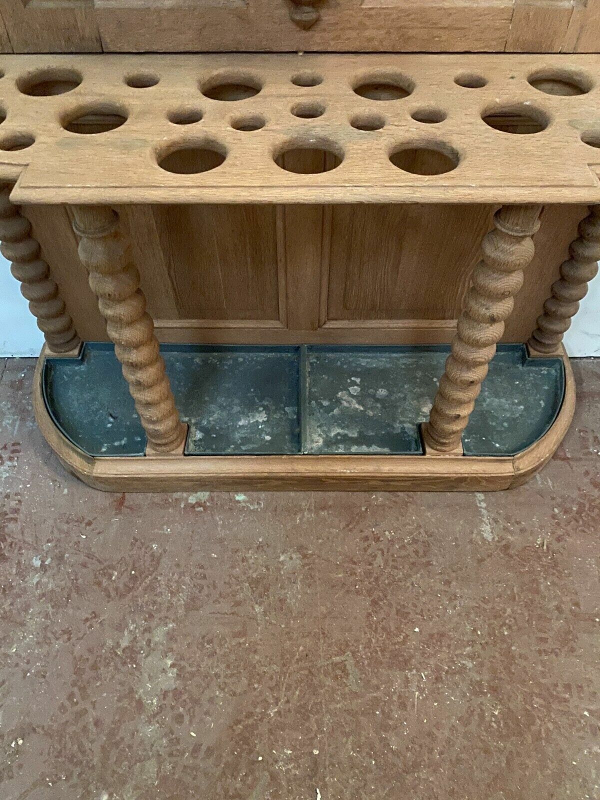 photo vinterior 20th Century Carved Oak Coat Rack And Umbrella
