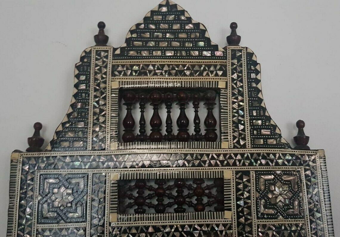 Picture Frame Inlaid, Arab Motifs In Bone And Mother Of Pearl photo vinterior