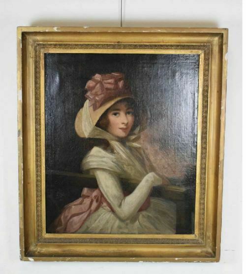 Portrait Of A Lady Oil On Canvas In Giltwood Frame photo for sale
