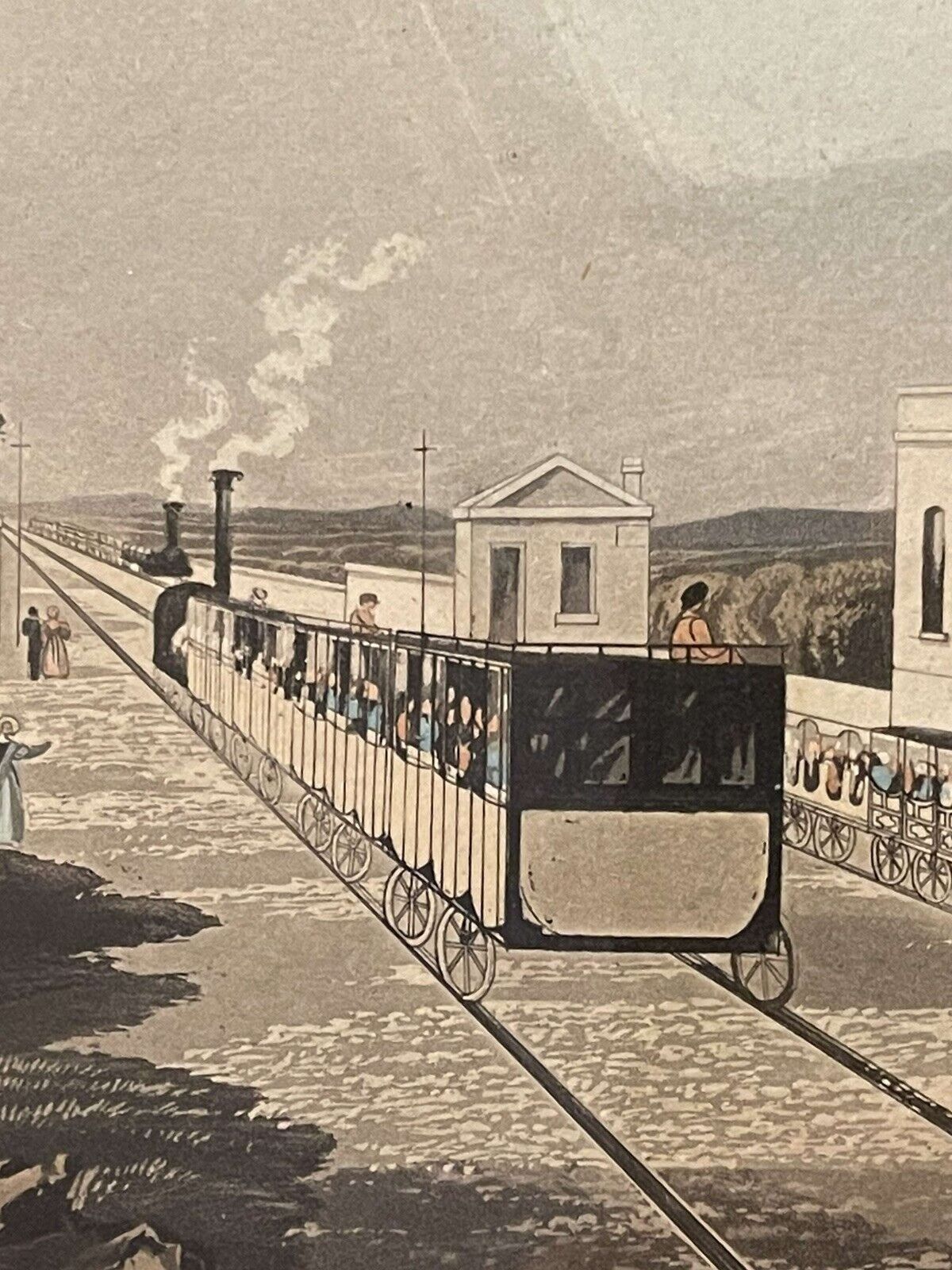 Manchester & Liverpool Railway At Newton Aquatint 1825 photo Art