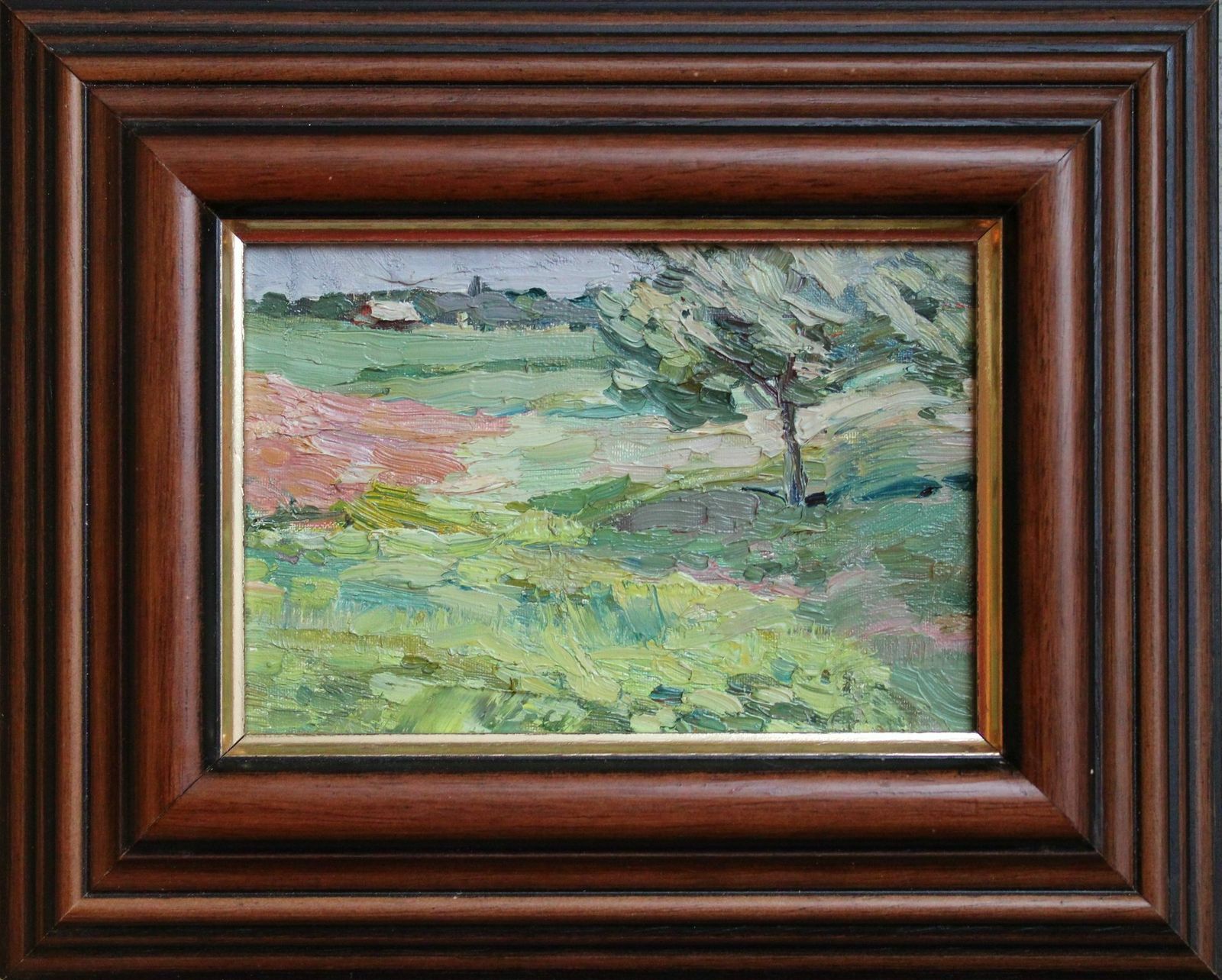 Landscape With Tree. 1961. Oil On Cardboard. 11x15,5 Cm. photo 421.32