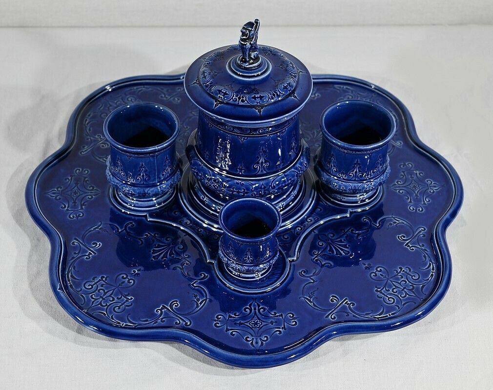 Rare 5 Piece Earthenware Service From Choisy Le Roy, Hauttin Boulenger & Cie, Early 20th Century photo Home Decor