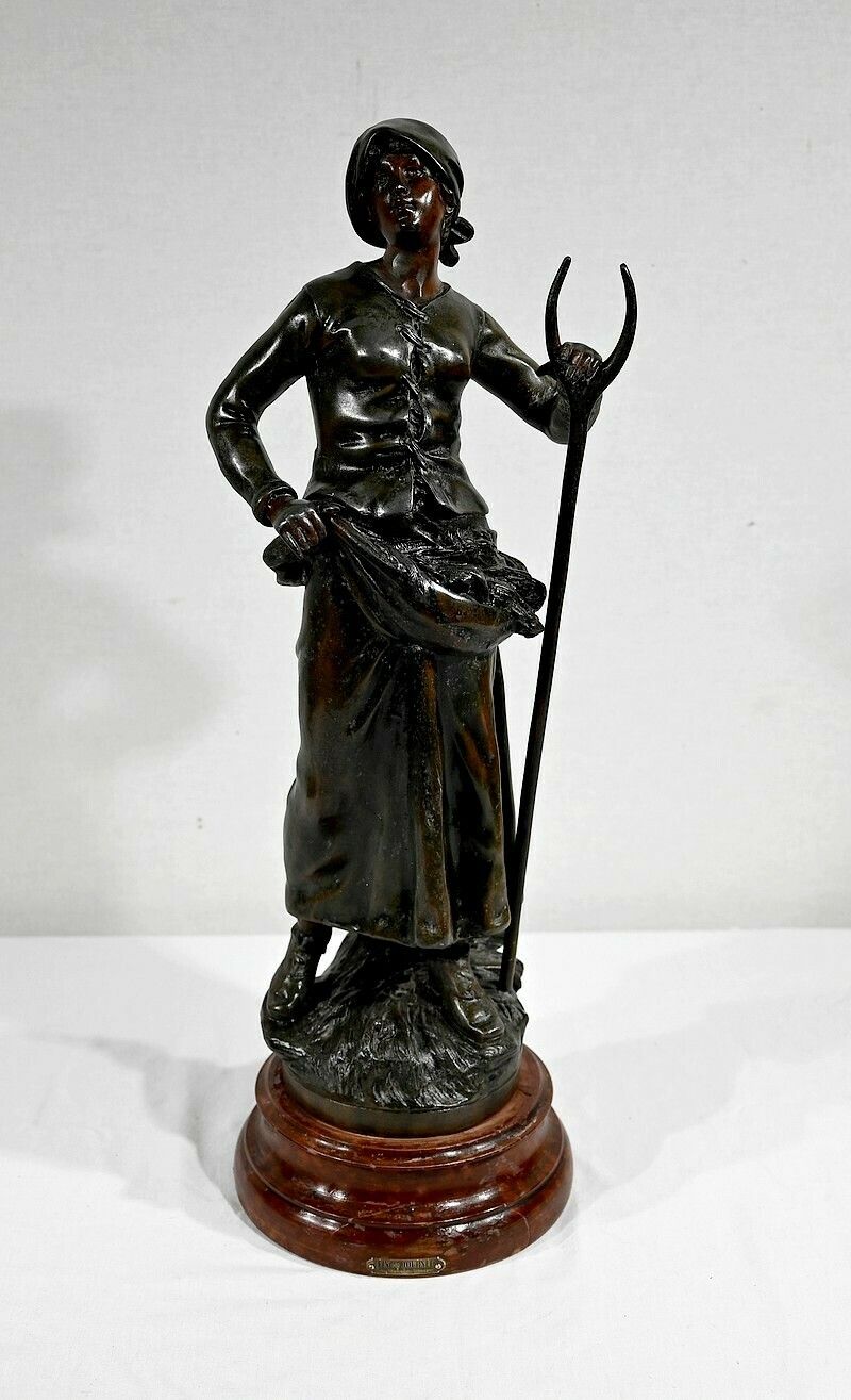 Important Spelter "End Of Day", After F. Moreau, Early 20th Century