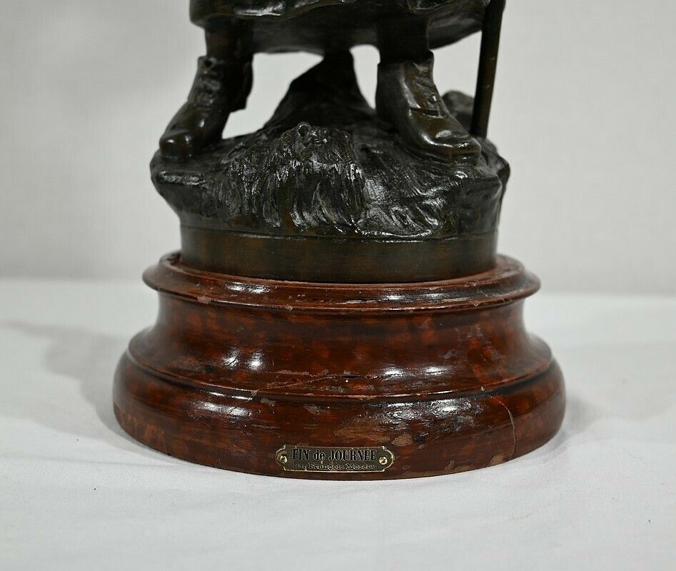 photo furniture Important Spelter "End Of Day", After F. Moreau, Early 20th Century