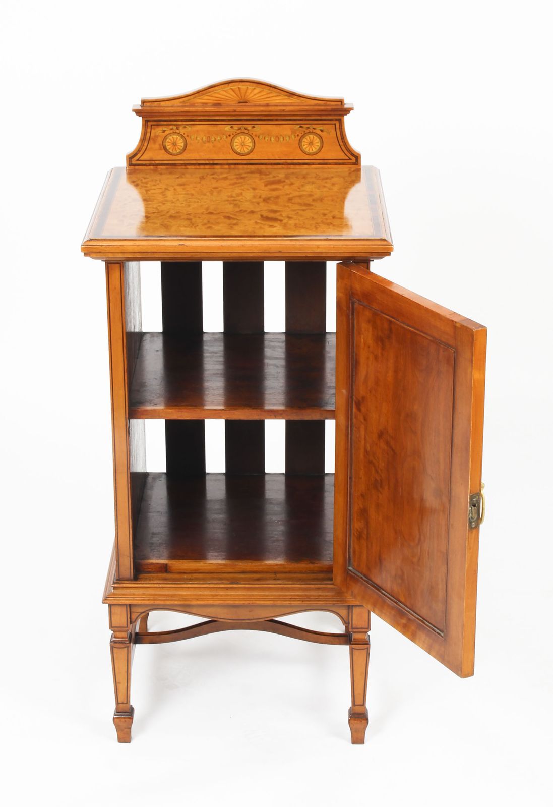 Victorian Satinwood & Inlaid Bedside Cabinet C.1880 19th Century photo buy