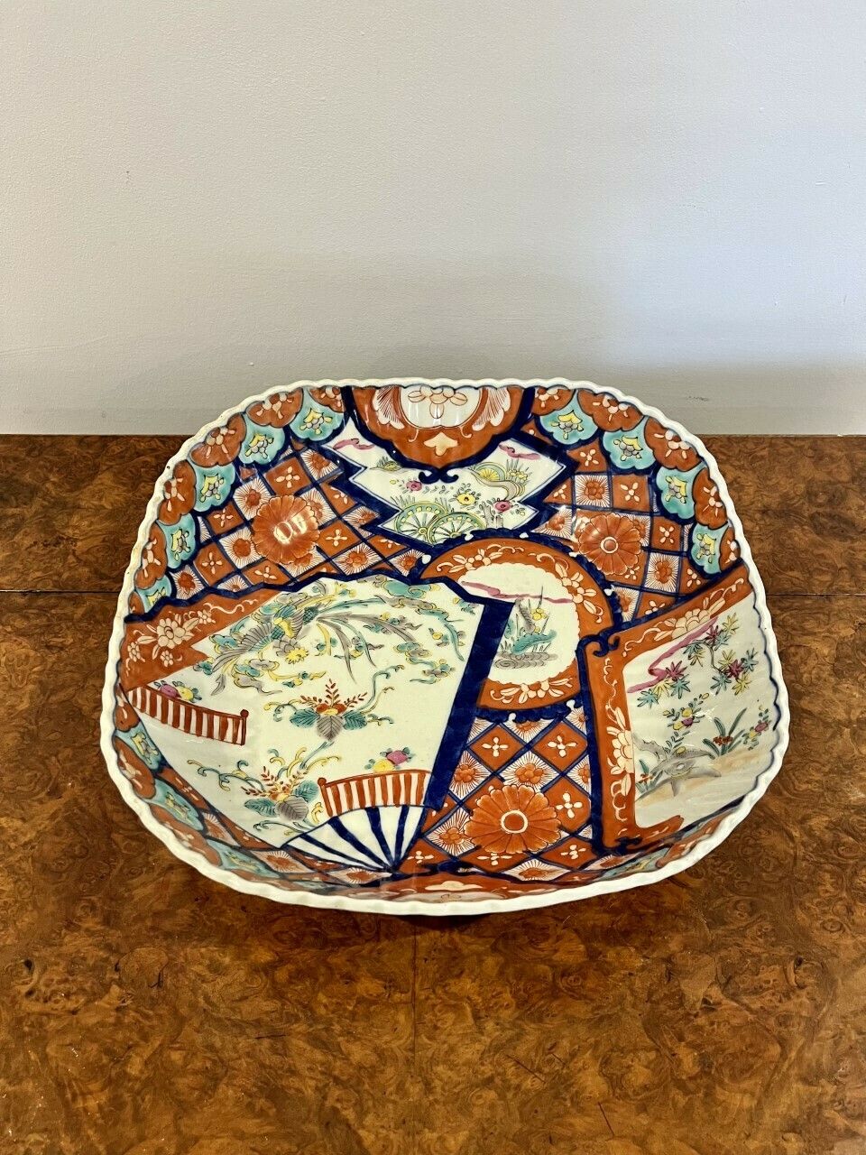 Unusual Large Antique Japanese Quality Imari Bowl photo vinterior