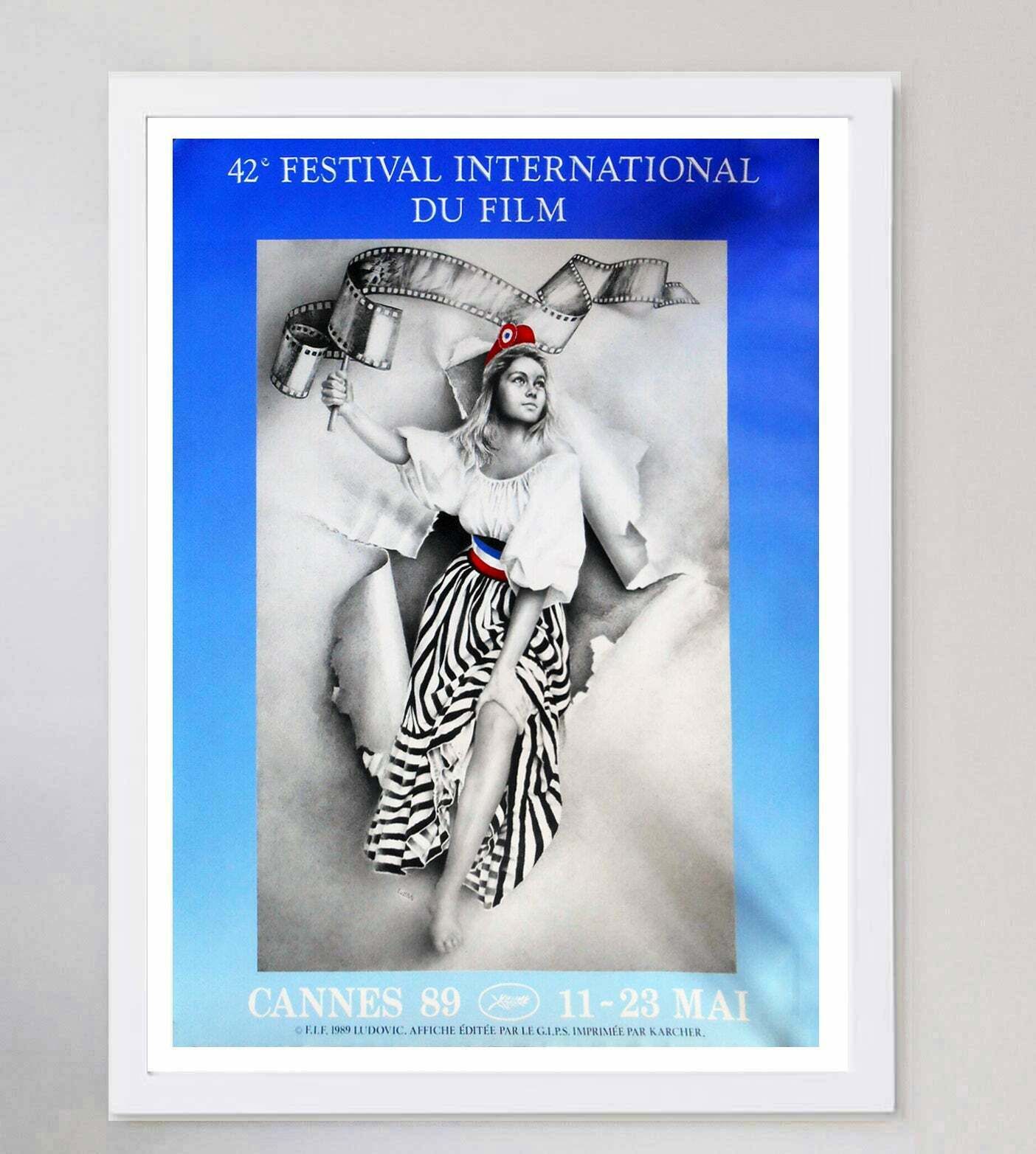 Cannes Film Festival 1989 Original Vintage Poster photo for sale