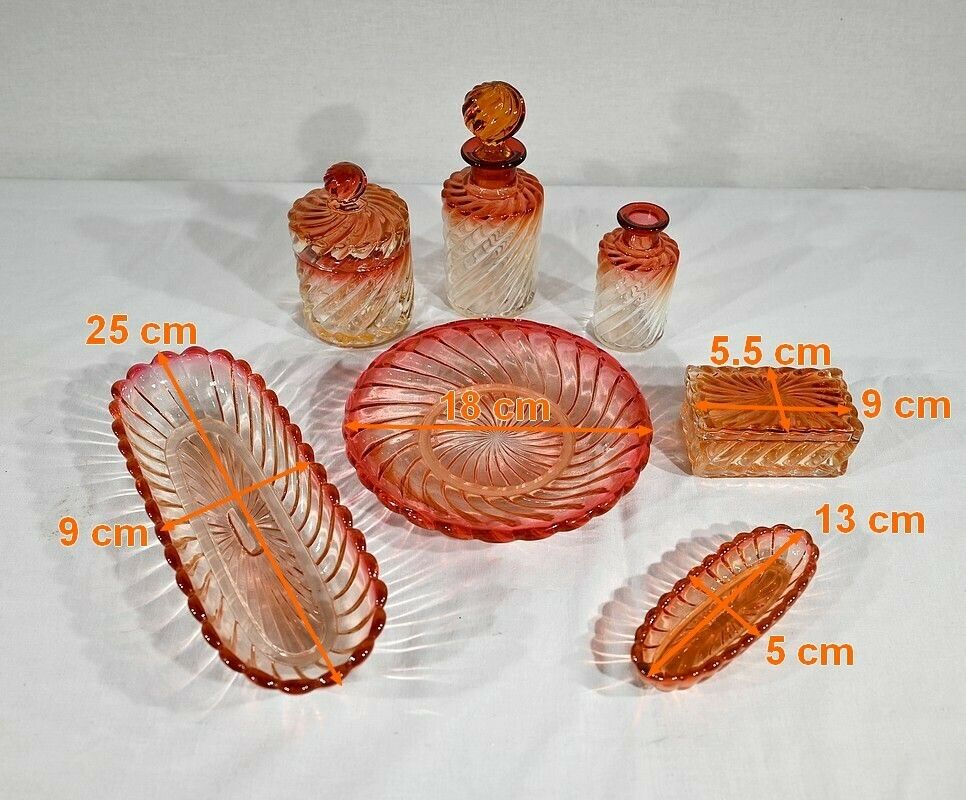 Home Decor “Bambou Tors” Toilet Set In Baccarat Crystal – Late 19th Century photo