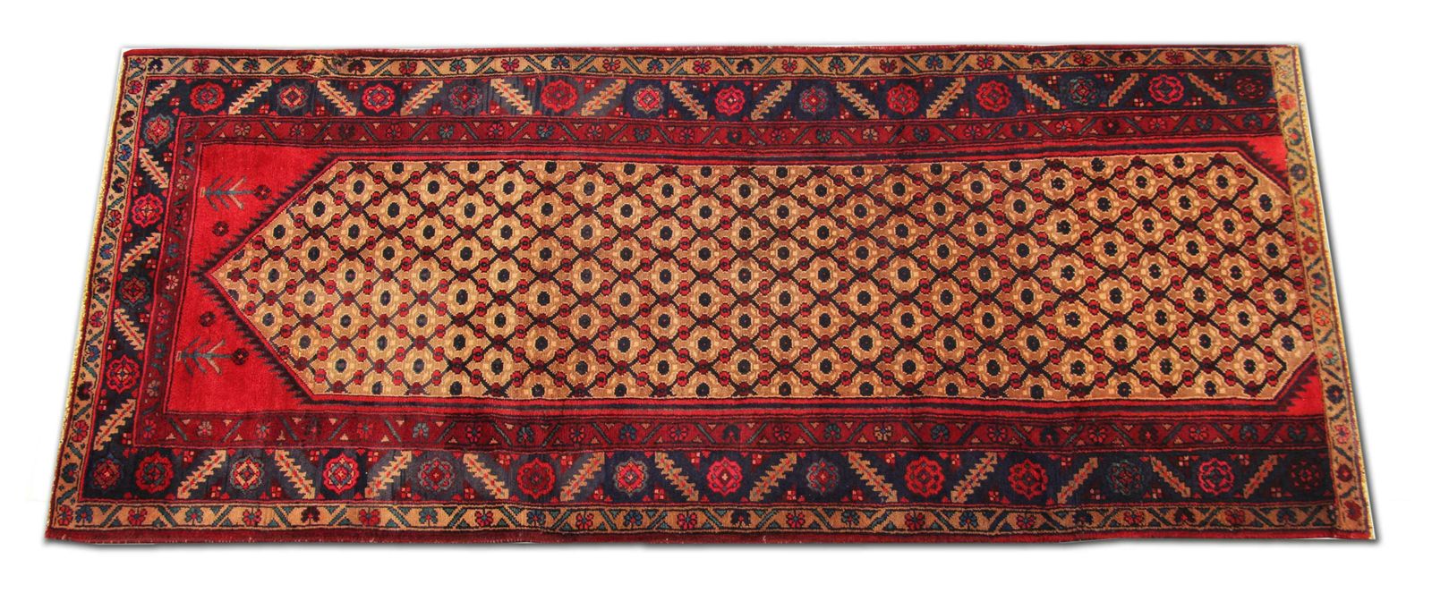 Handmade Runner Rug Traditional Oriental Wool Geometric Carpet Rug photo furniture