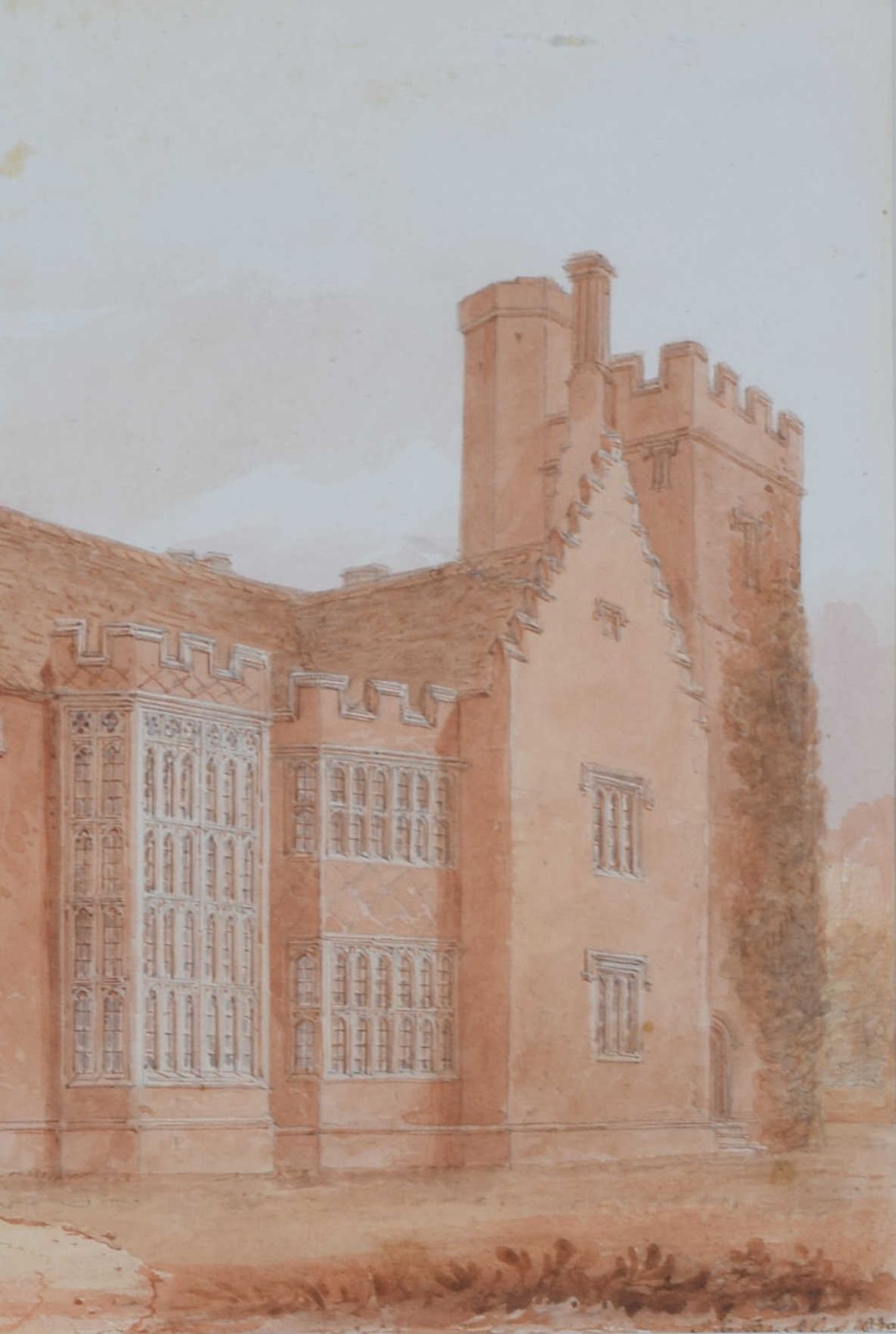 John Chessell Buckler (1793 – 1894) Horham Hall, Essex (1830) photo for sale