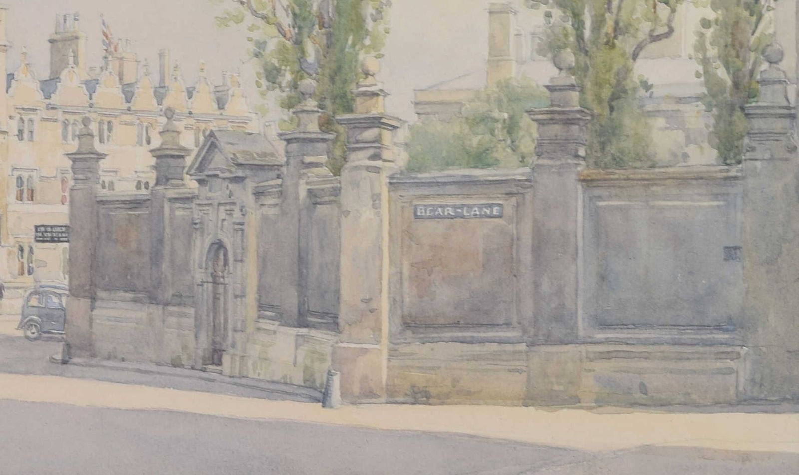 Oriel Square, Oxford Watercolour By Bernard Cecil Gotch photo furniture