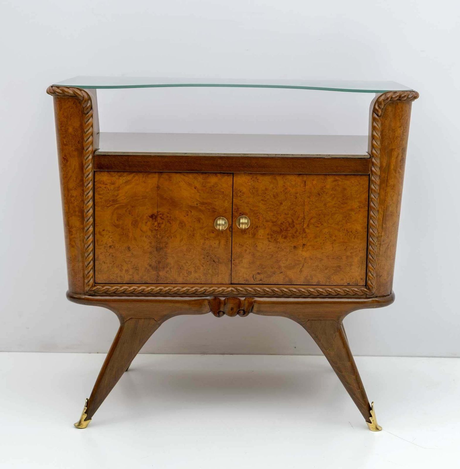 Pair Of Art Deco Italian Briar Walnut Bedside Tables, 1930s photo buy