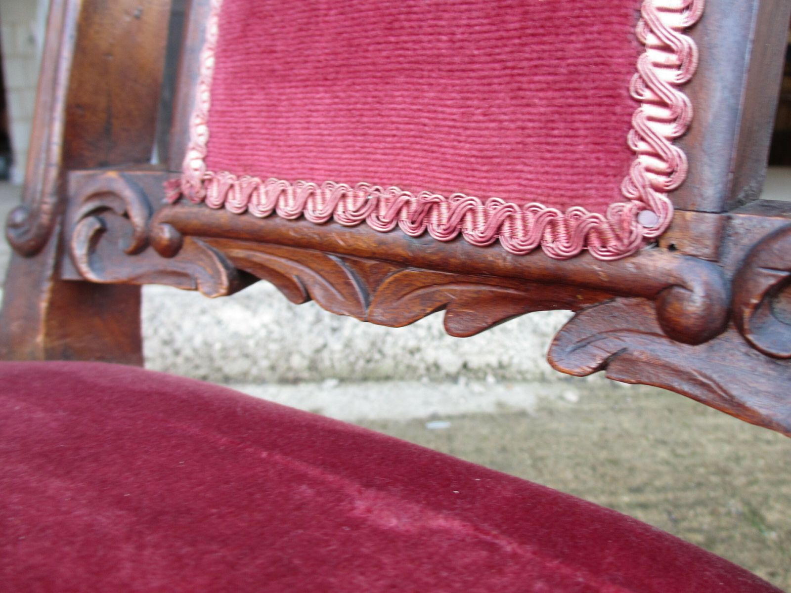 325.0 Victorian Carved Mahogany Upholstered Prie Dieu Chair On Castors photo