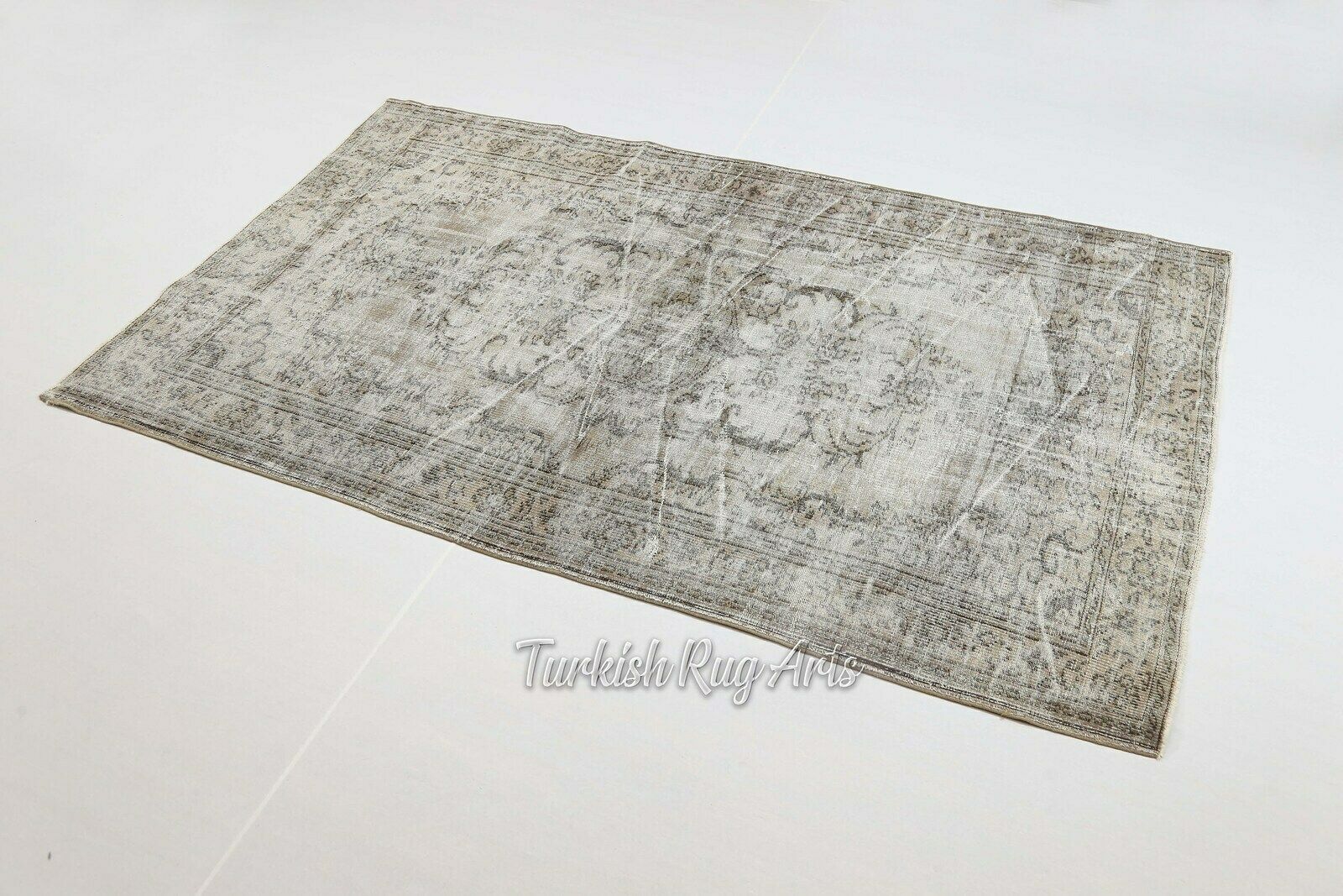 5.3x8.7 Ft, Turkish Rug, Vintage Rug, Area Rug, Oushak Rug, Wool Rug, Room Decor, Floral, Living Room Rug, Handmade, Distressed, Faded photo furniture