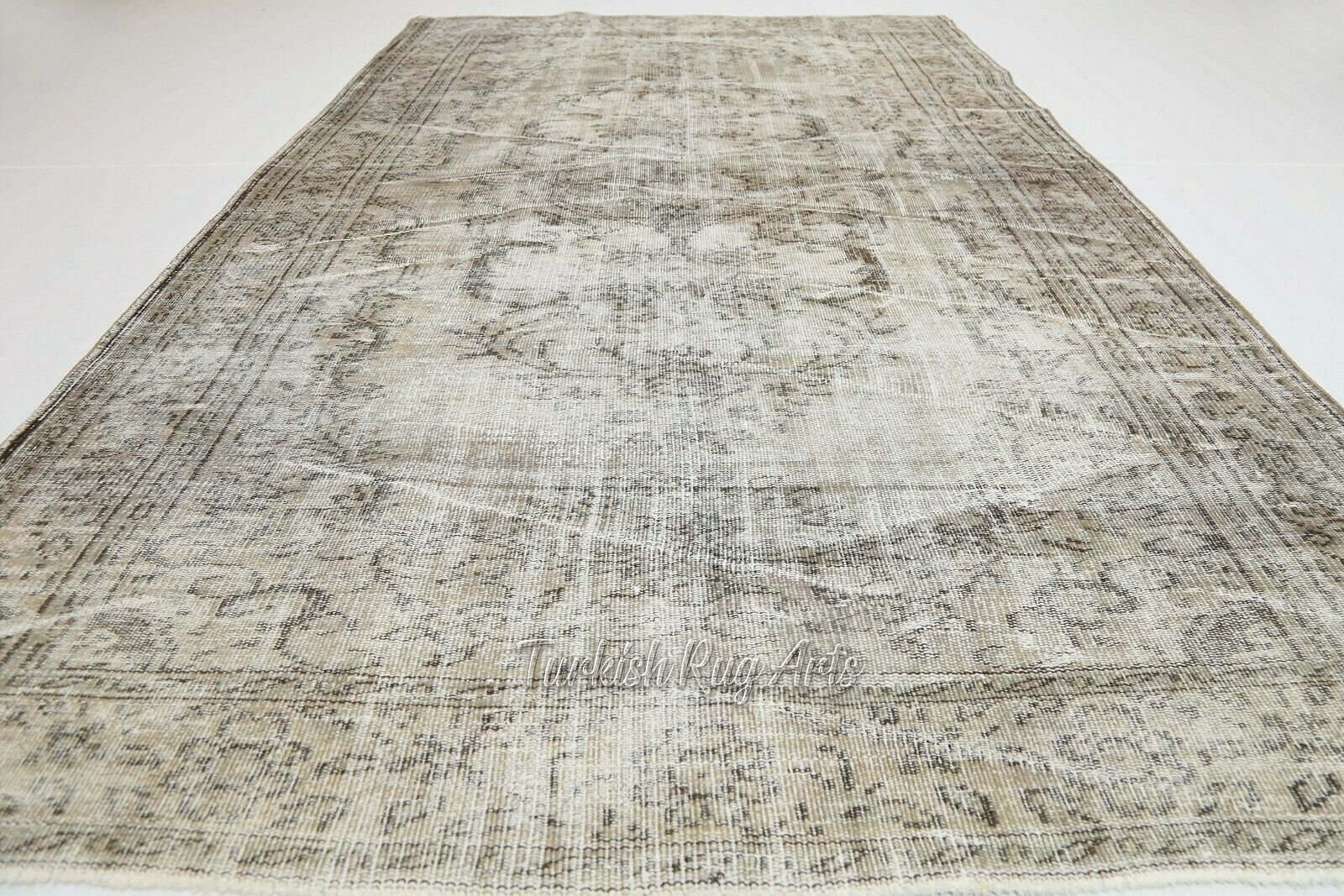 5.3x8.7 Ft, Turkish Rug, Vintage Rug, Area Rug, Oushak Rug, Wool Rug, Room Decor, Floral, Living Room Rug, Handmade, Distressed, Faded photo for sale