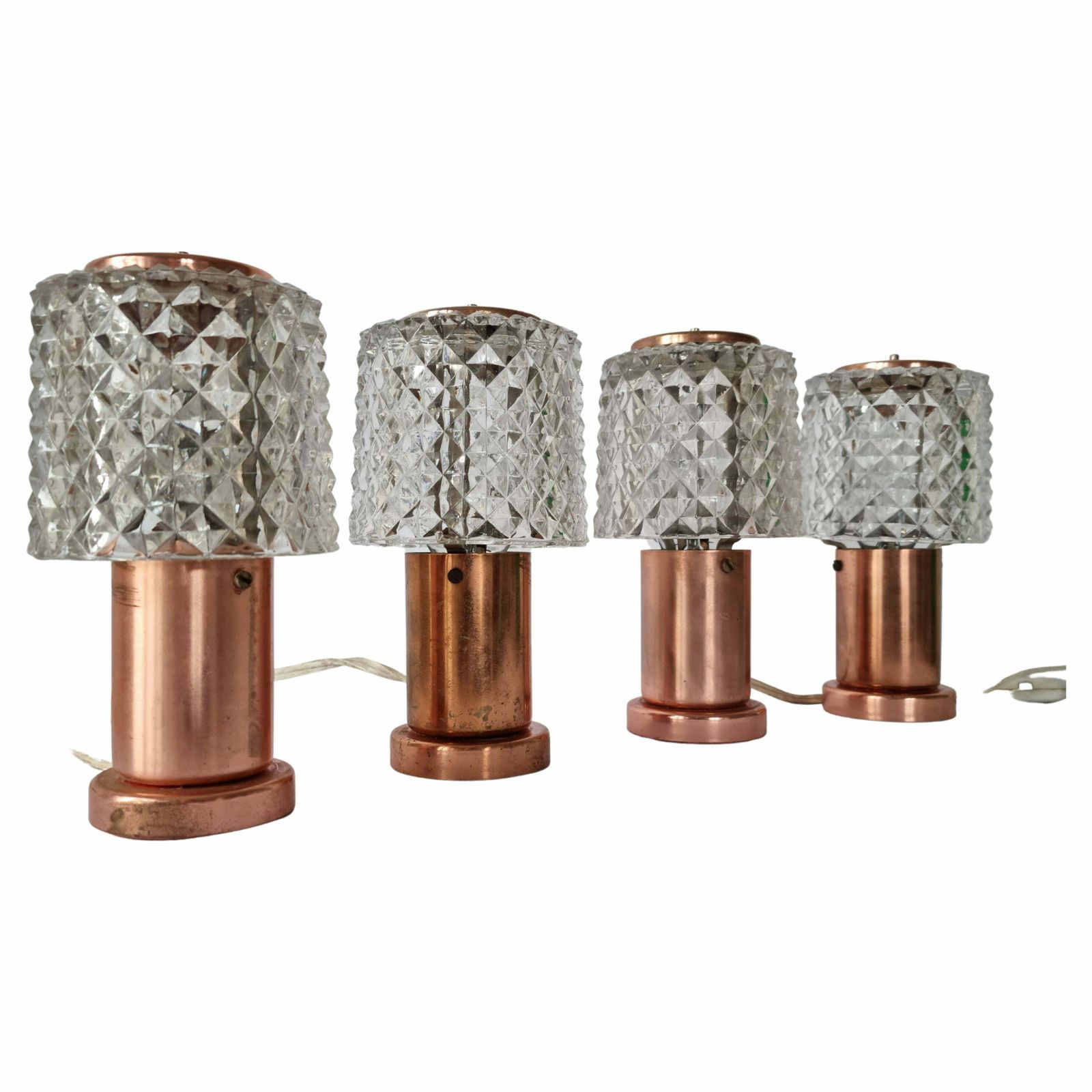 Set Of Four Midcentury Table Lamps Kamenicky Senov, 1970s