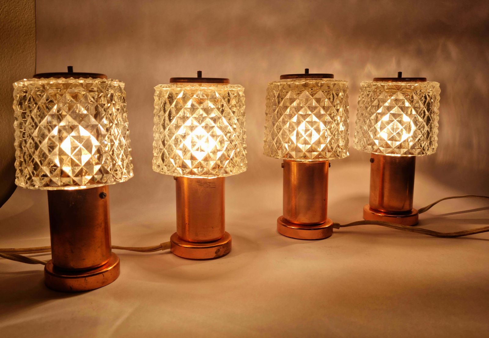 643.0 Set Of Four Midcentury Table Lamps Kamenicky Senov, 1970s photo