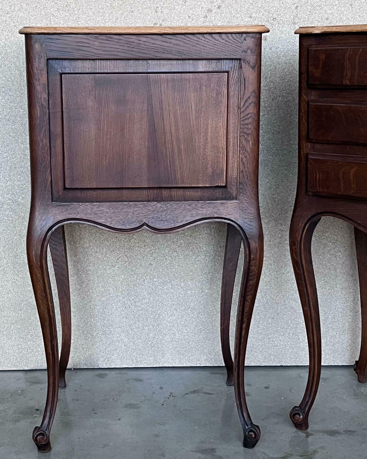 Antique Louis XV French Darkness Oak Nightstands, Set Of 2 photo buy