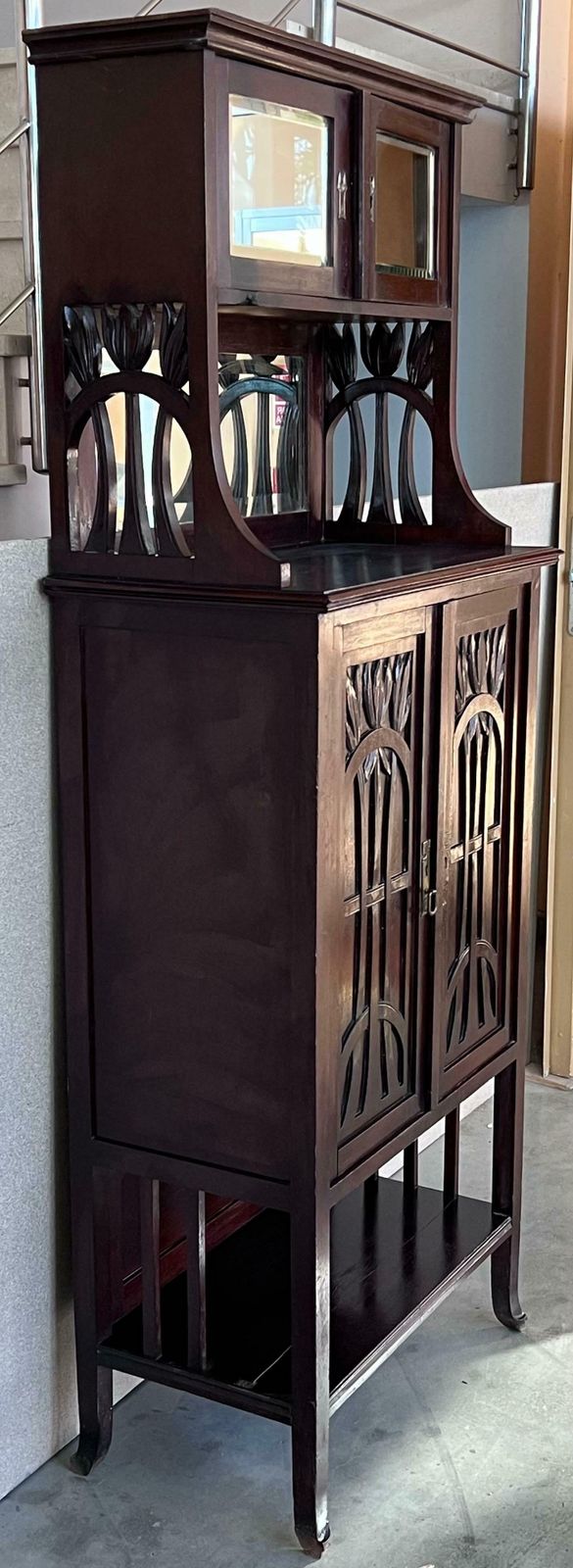 Cabinet Art Nouveau français en noyer, fin du XIXe siècle photo 2871.0
