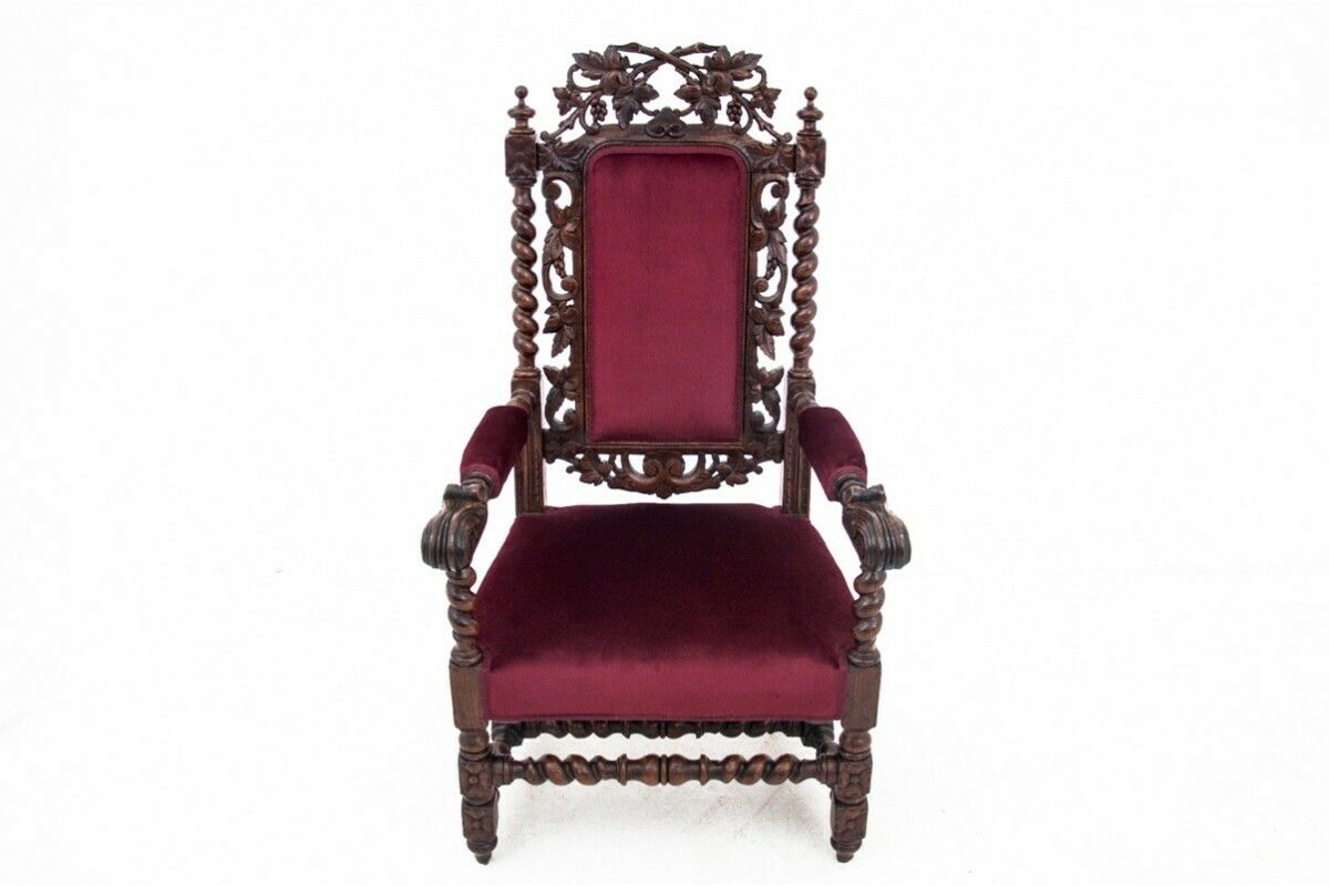 Antique Armchair   Throne, France, Around 1890. After Renovation. photo furniture