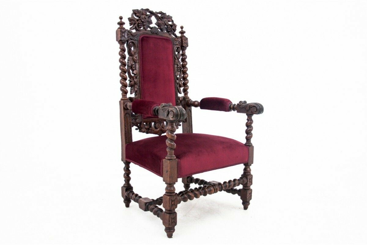 Antique Armchair   Throne, France, Around 1890. After Renovation. photo Furniture