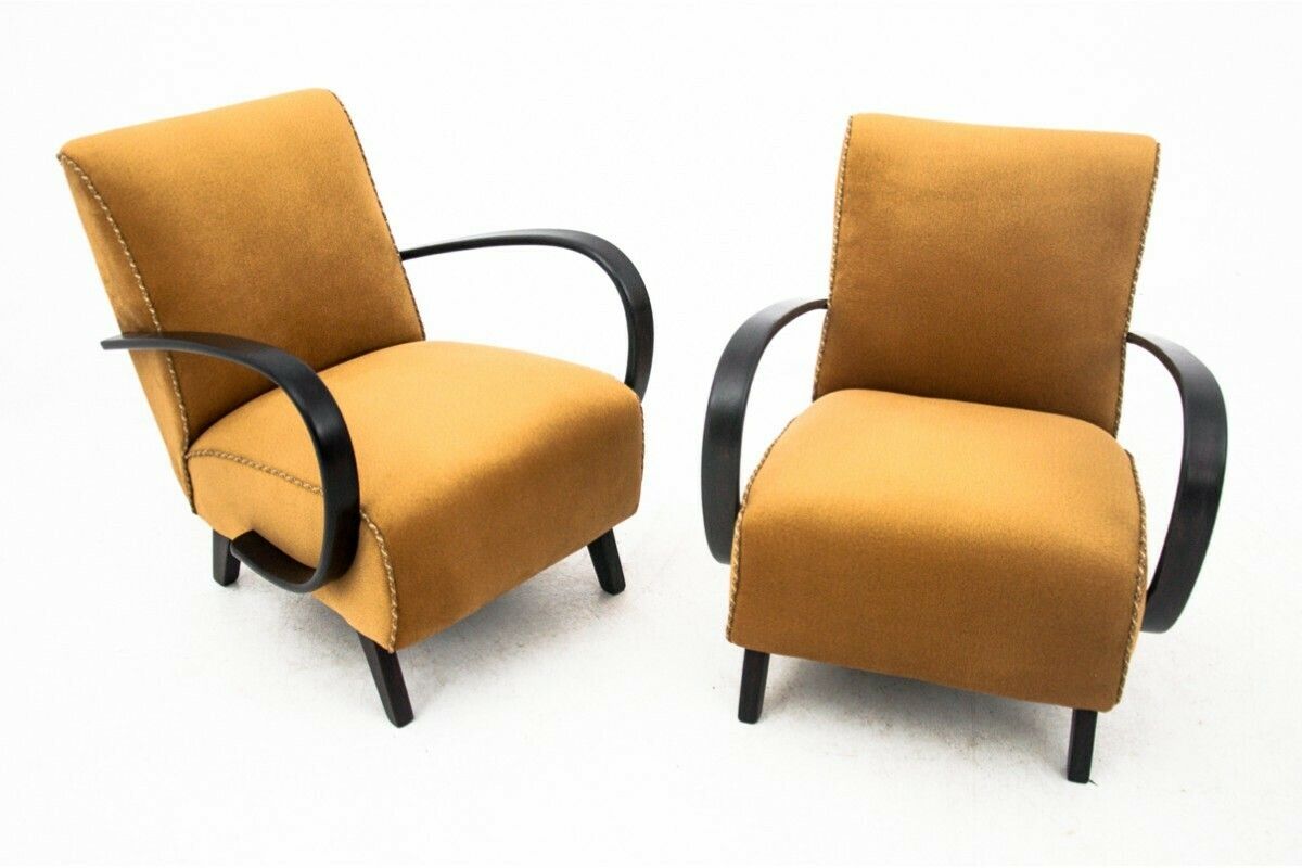 Pair Of Art Deco Armchairs, Designed By J. Halabala, Czech Republic, 1930s. After Renovation. photo furniture