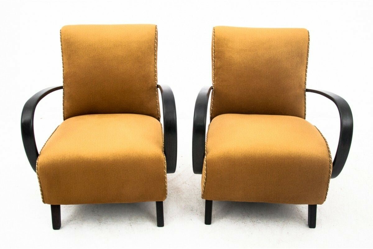 Pair Of Art Deco Armchairs, Designed By J. Halabala, Czech Republic, 1930s. After Renovation. photo for sale