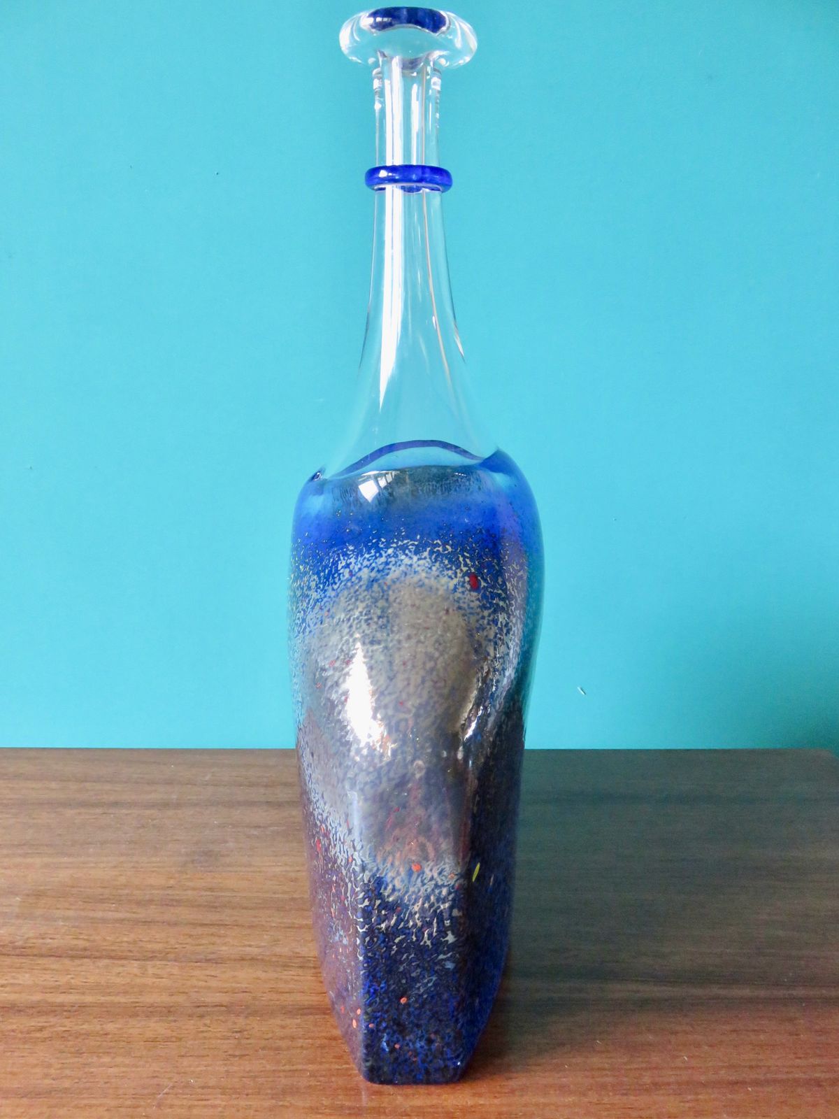 High Bottle Shaped Vase In Blown Glass By Bertil Valien For Kosta Boda. Sweden 1980 photo 365.0
