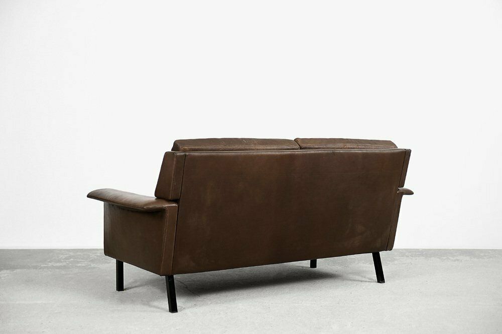 photo vinterior Mid Century Scandinavian Modern 2 Seater Brown Leather Sofa 3330 By Arne Vodder For Fritz Hansen, 1960s