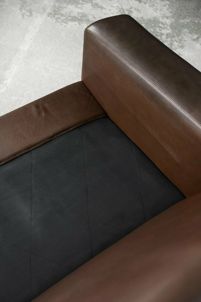 photo vintage Mid Century Scandinavian Modern 2 Seater Brown Leather Sofa 3330 By Arne Vodder For Fritz Hansen, 1960s