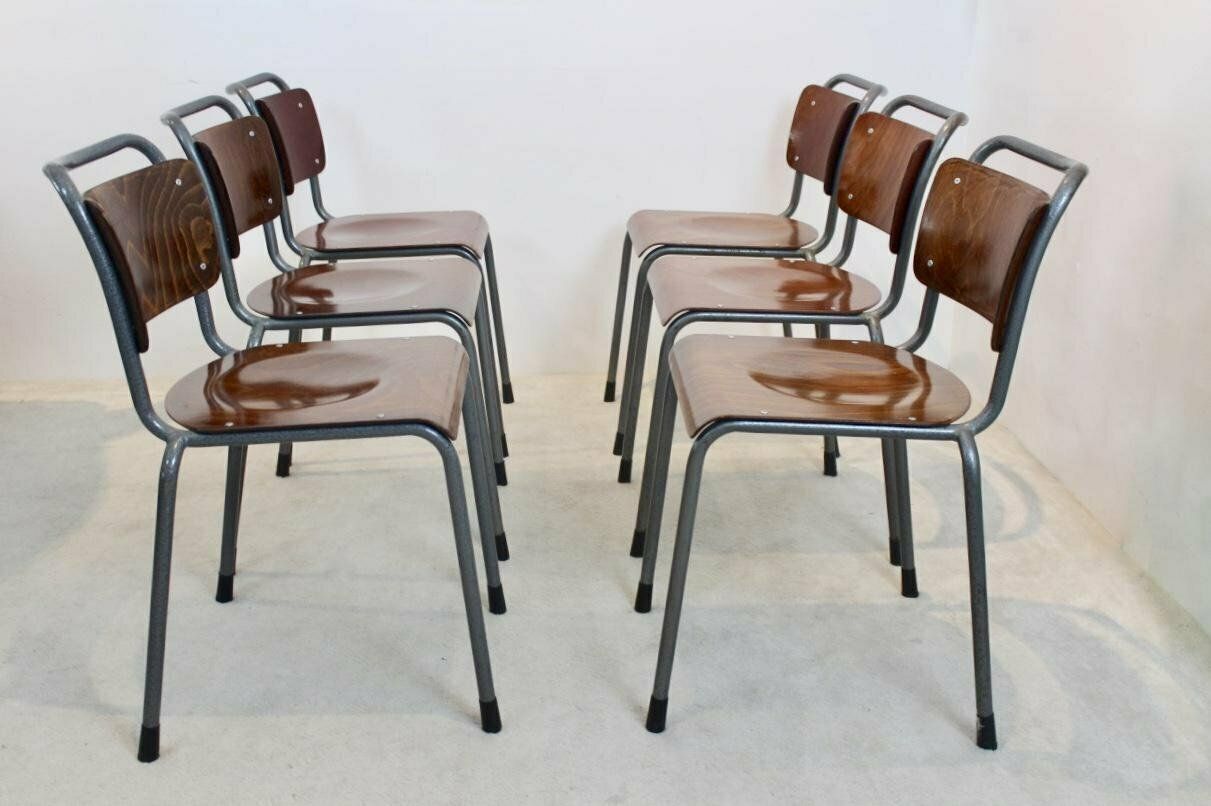 Industrial Plywood Th Delft Chair By W.H. Gispen, 1950s photo buy