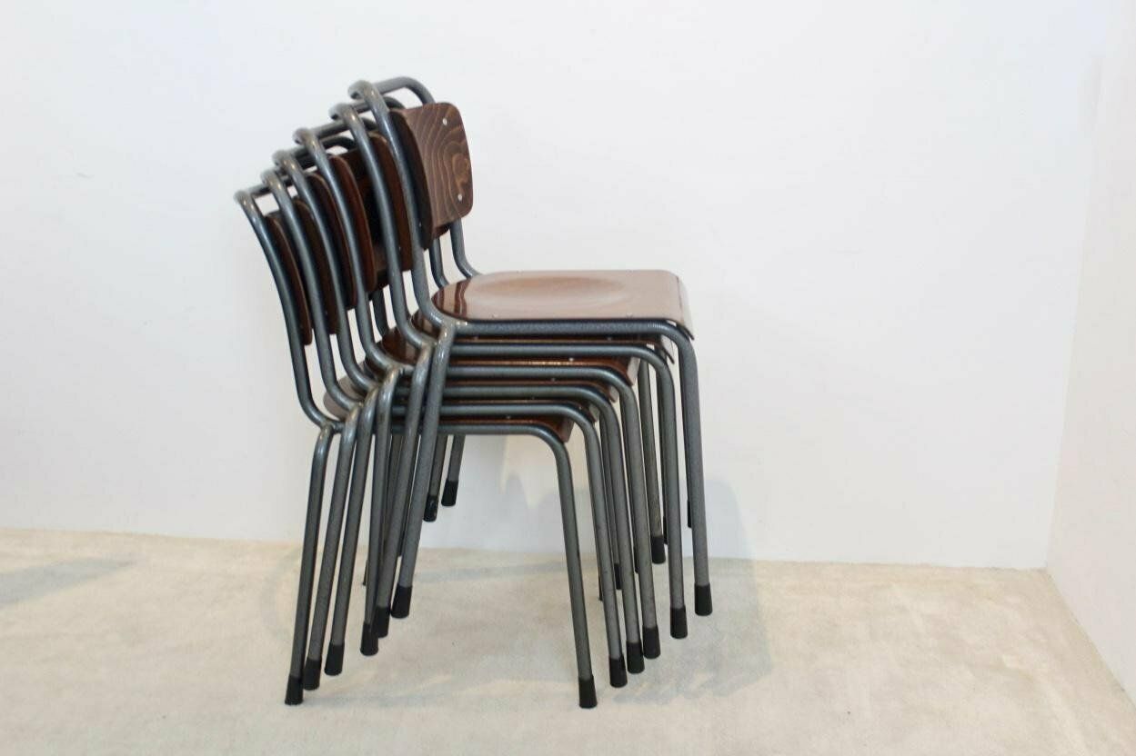 Furniture Industrial Plywood Th Delft Chair By W.H. Gispen, 1950s photo