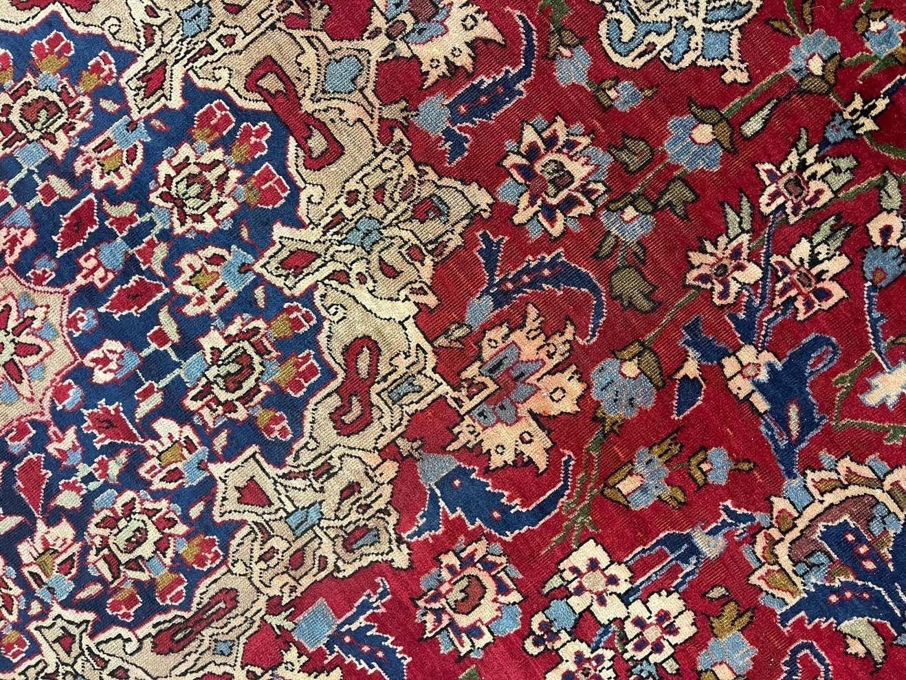 Magnificent Vintage Rug Handmade Carpet Floral Red Wool Oriental Livingroom Rug photo buy