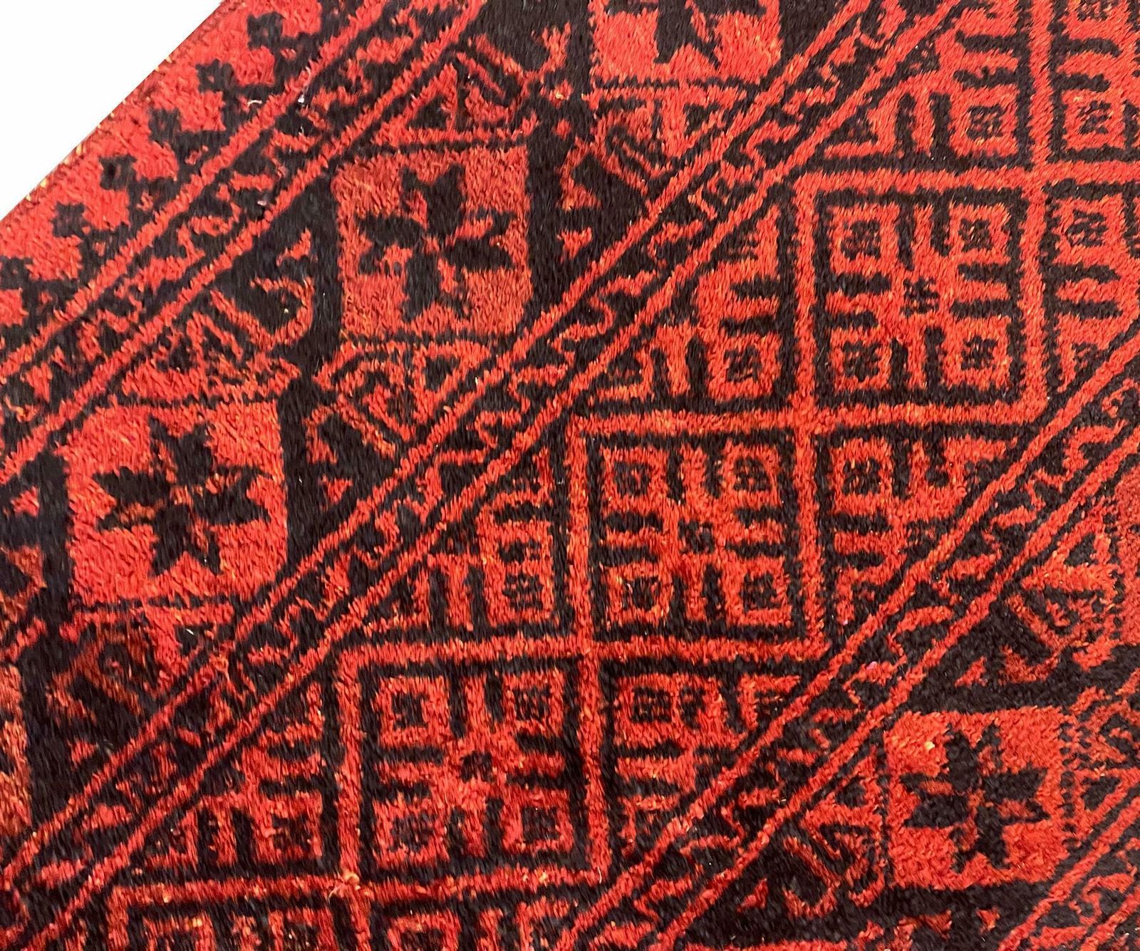 Textiles Turkmen Carpet Hand Knotted Red Wool Rug Oriental Livingroom Rug photo