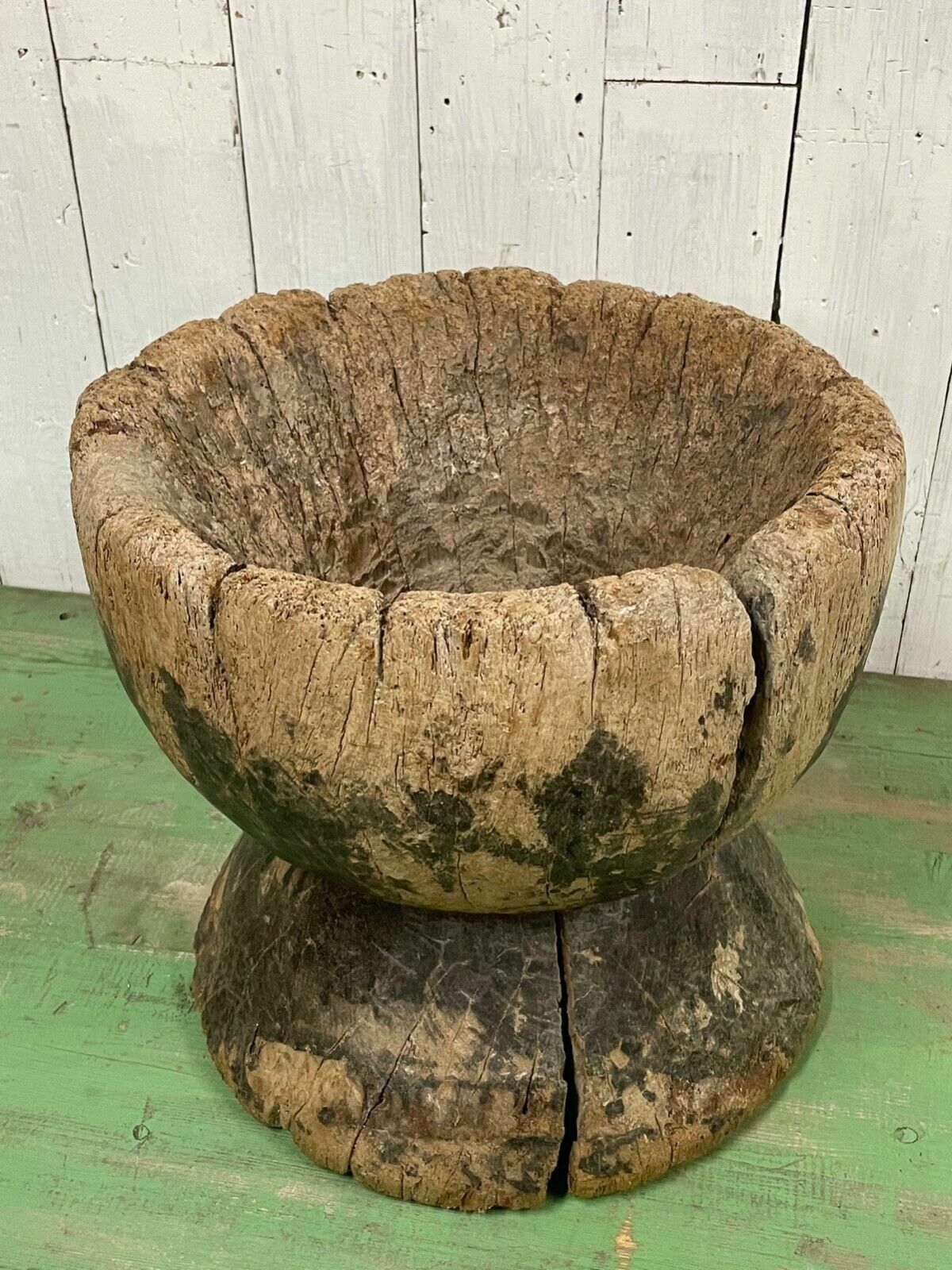 Vtg Rustic Bowl Tree Garden Pancheon Planter Century Pot Swedish Tub Design Folk photo buy