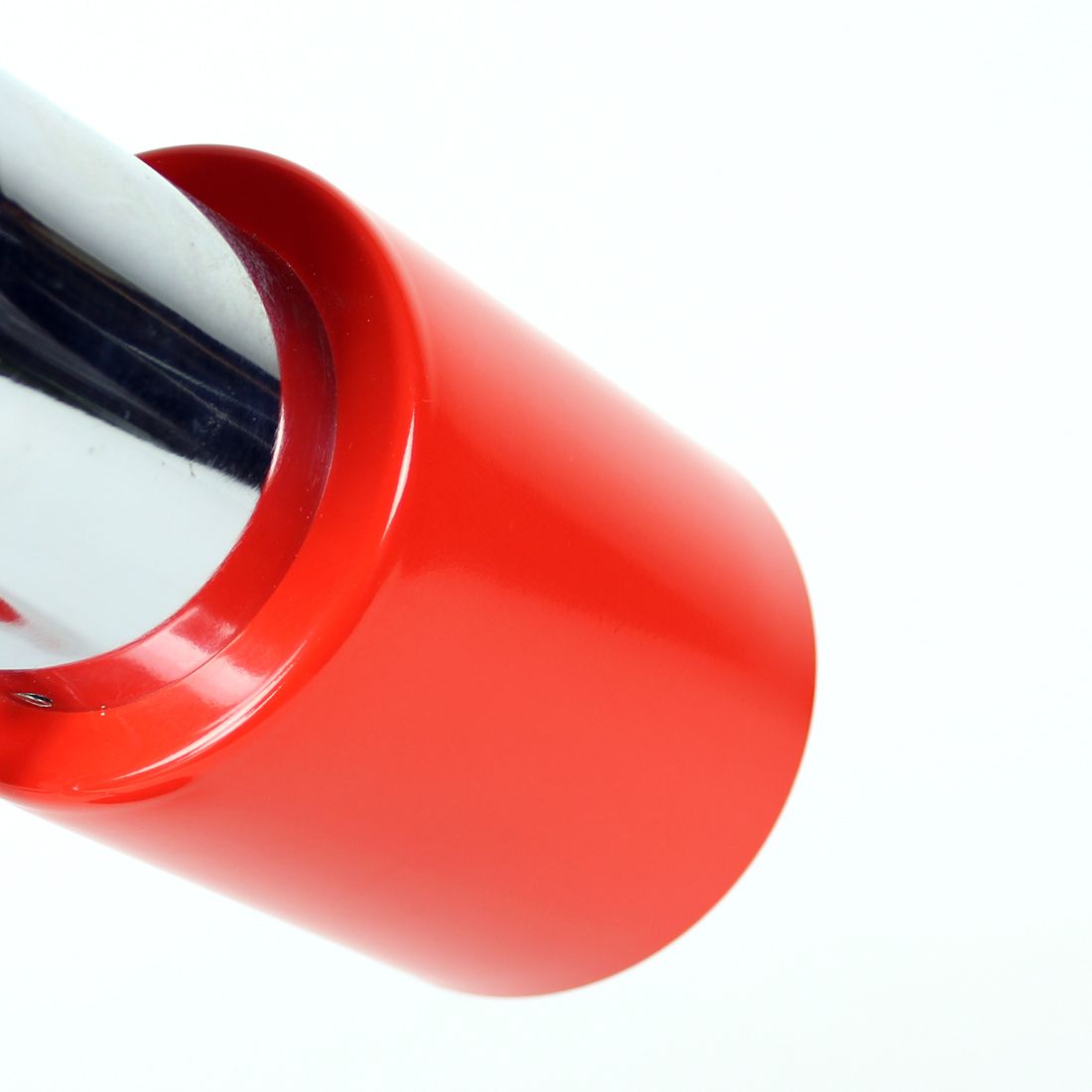 Table Lamp In Chrome And Red Metal, By Josef Hurka For Napako 1960s photo vintage