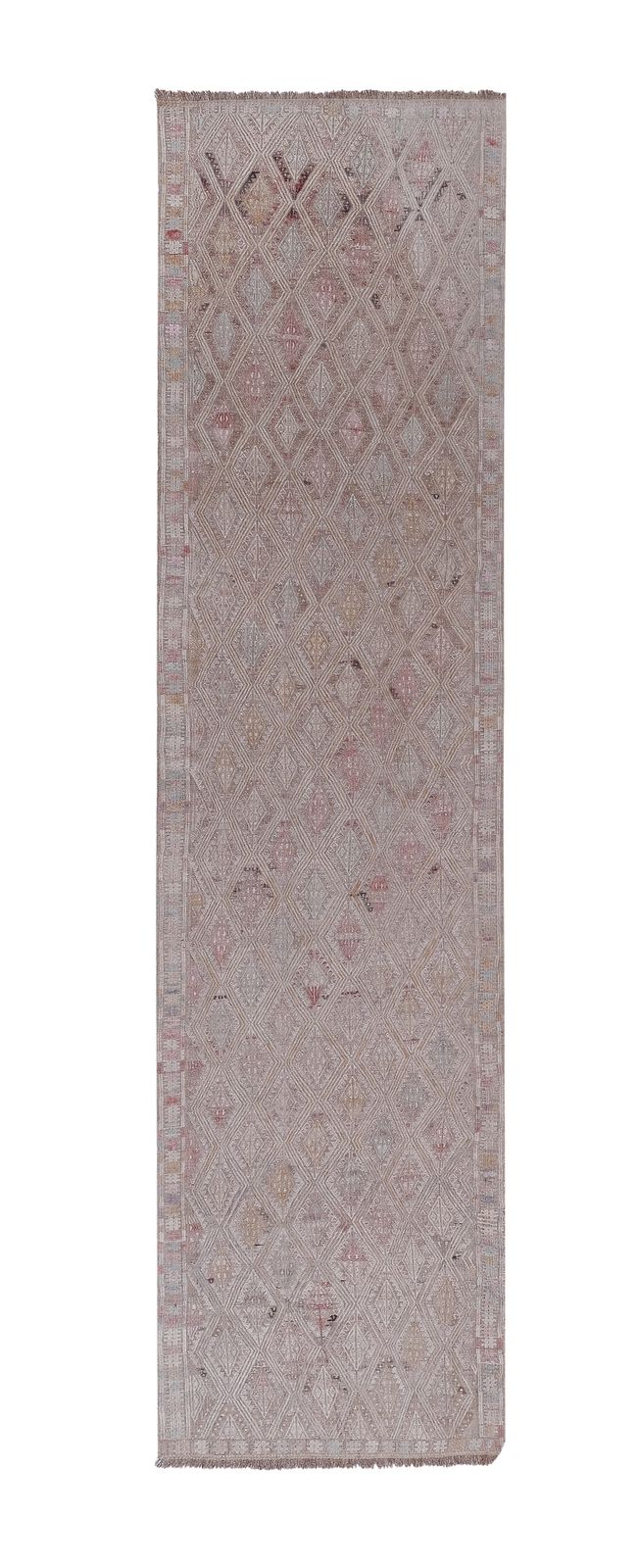 Vintage Faded Turkish Jajim Kilim Runner 2'8'' X 10'5''