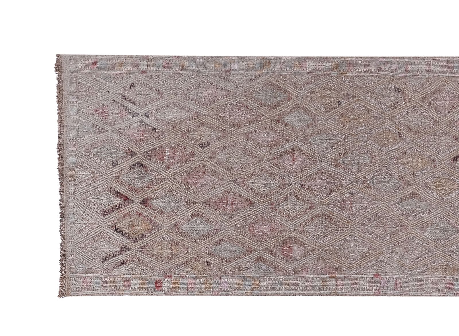 Vintage Faded Turkish Jajim Kilim Runner 2'8'' X 10'5'' photo Textiles