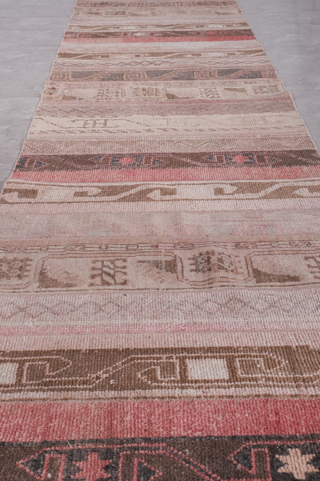 1960s Patchwork Turkish Extra Long And Wide Runner   Stair Tread 2'6'' X 27'5'' photo vintage