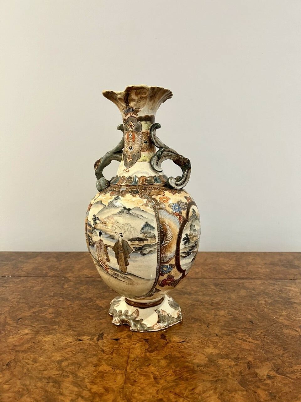Antique Japanese Quality Satsuma Hand Painted Vase photo 365.0