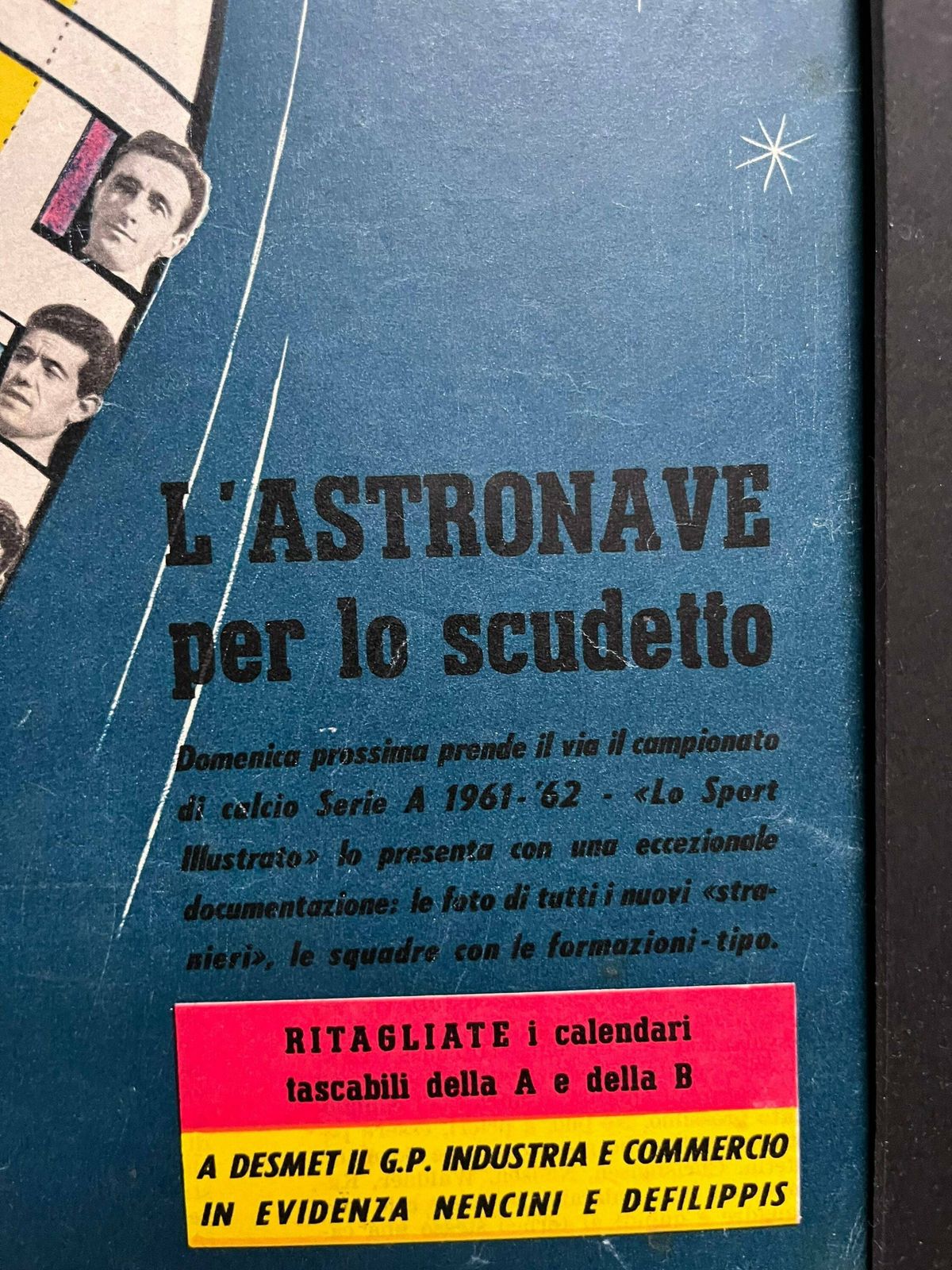 Lo Sport Italian Football Original Vintage Magazine Cover Print 1961 photo furniture