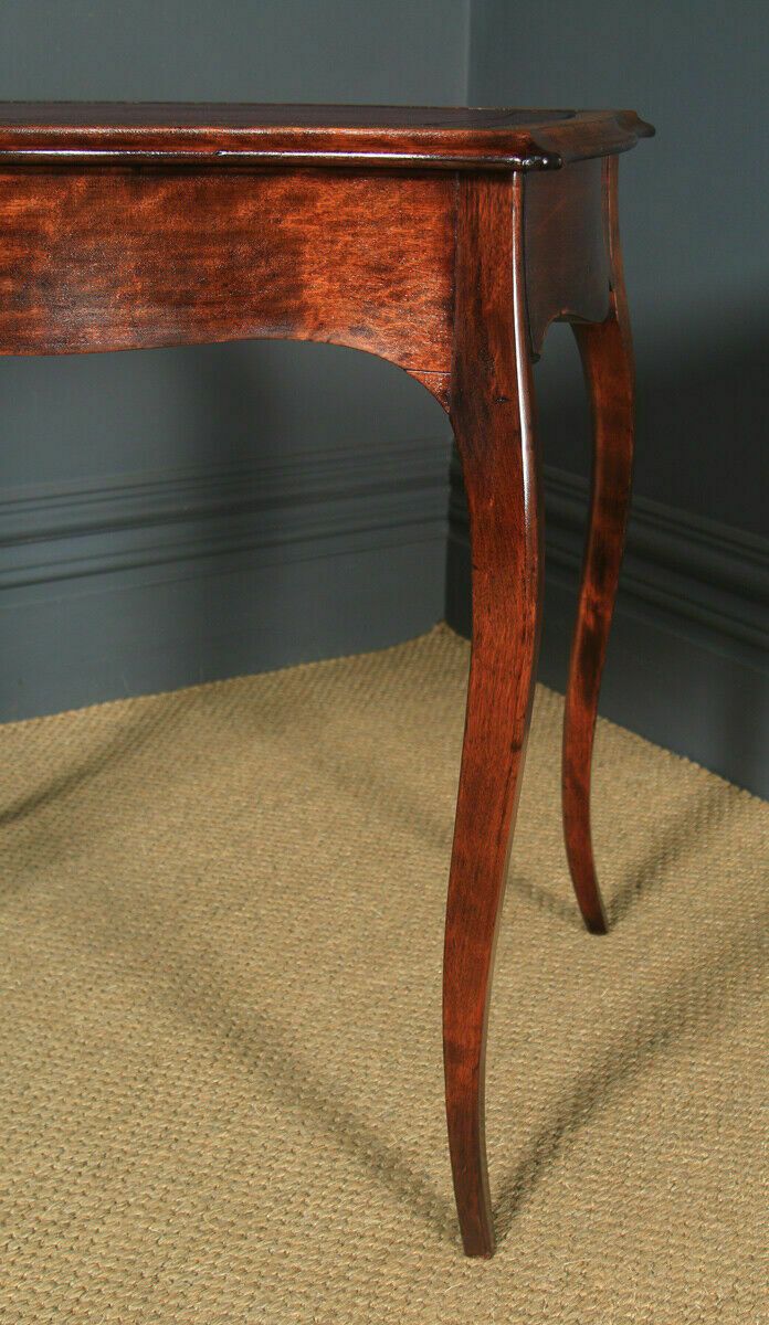 Antique French Louis XV Style Walnut & Leather Occasional Writing Table photo for sale
