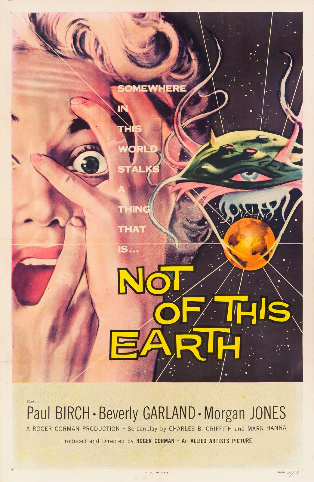 'Not Of This Earth' Original Vintage Us One Sheet Film Poster By Albert Kallis, 1957