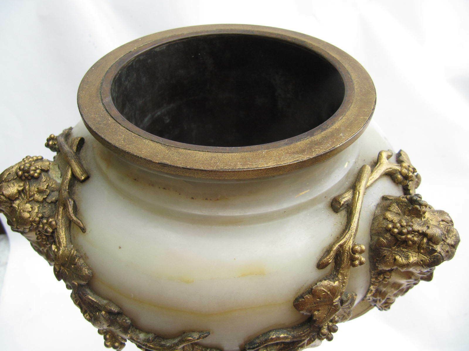 Marble And Ornate French Ormolu Urn Possibly By Ferdinand Barbedienne Bacchus Wine Cooler Or Jardiniere Centerpiece ? 19th C photo for sale