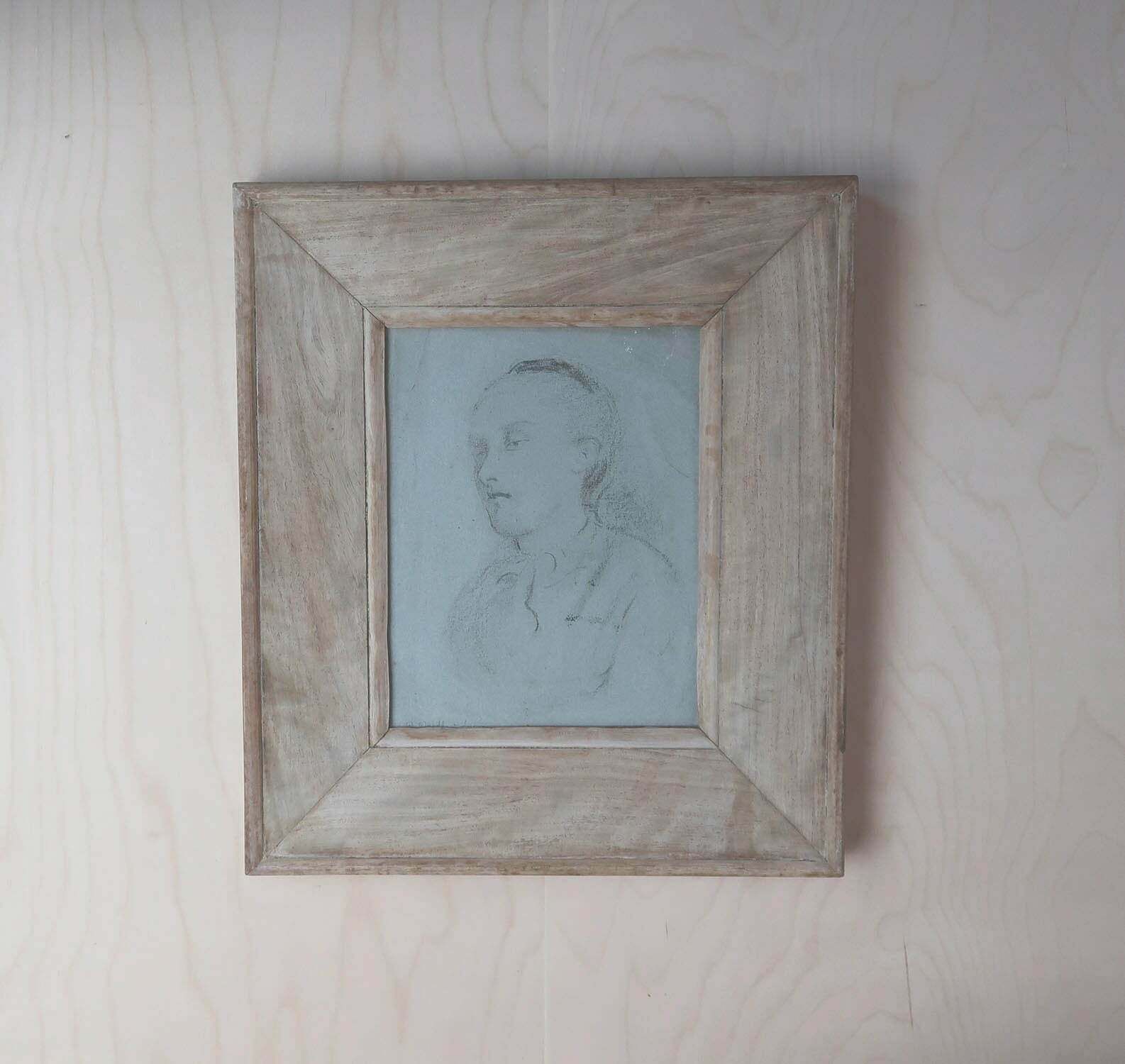 Charcoal Drawing On Blue Paper By William Wardlaw Laing, C.1880